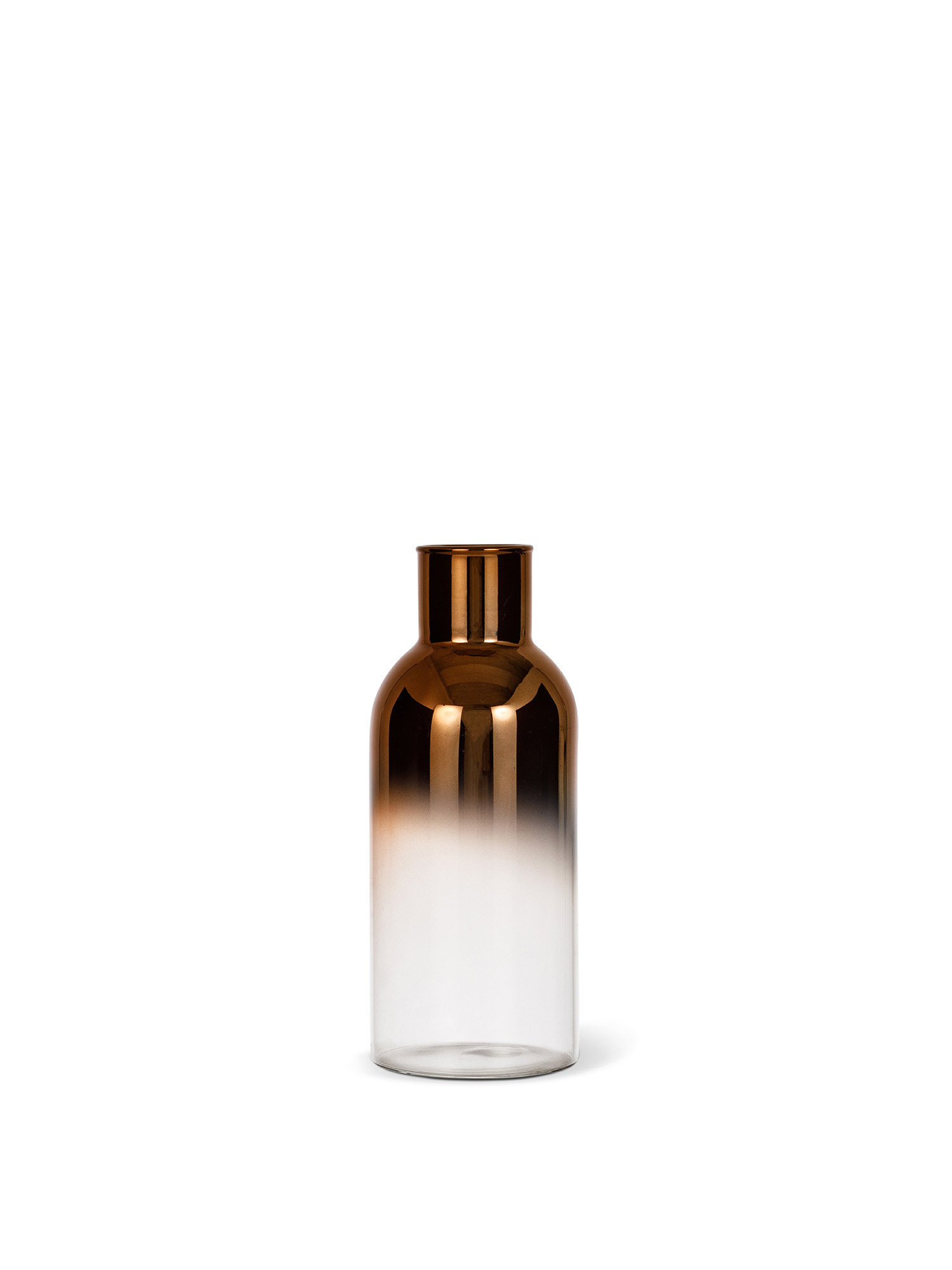 Bottiglia decorativa in vetro con effetto metallizzato, Marrone rame, large image number 0