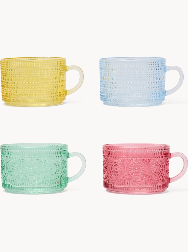 Sprayed printed glass breakfast mug - Introductory price