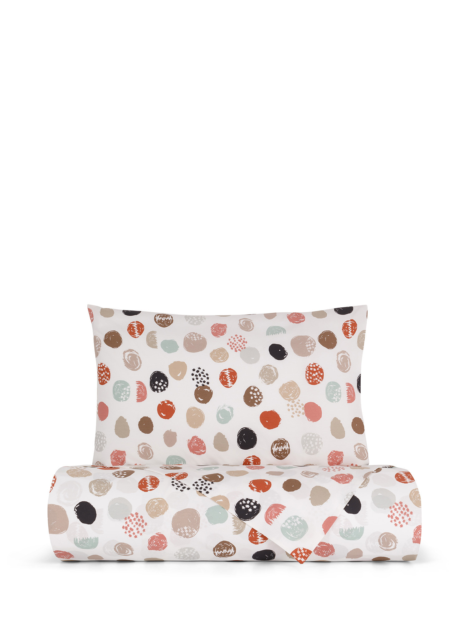 Flat sheet in percale cotton with abstract print, Multicolor, large image number 0