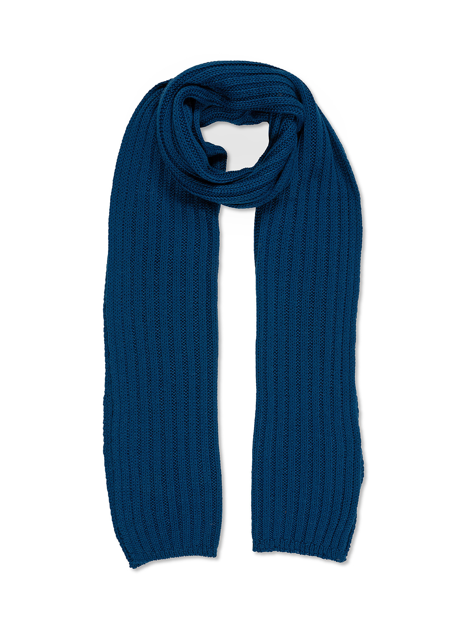 Ribbed wool scarf, Royal Blue, large image number 0