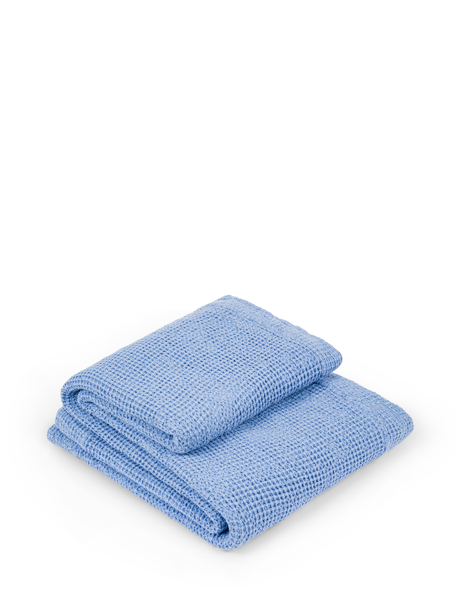 Throw in pure washed cotton, Blue, large image number 0
