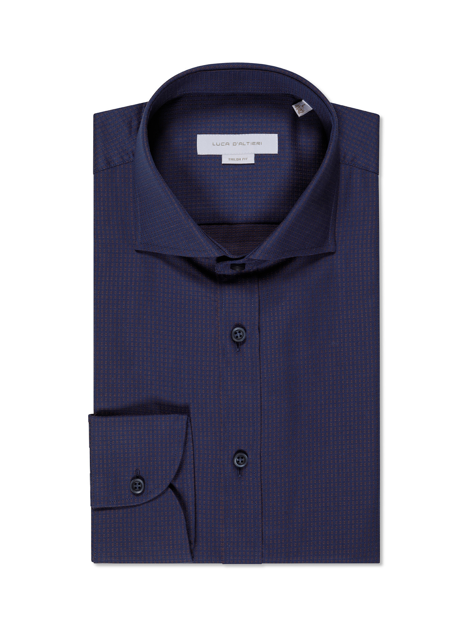 Luca D'Altieri - Camicia tailor fit in puro cotone, Blu 2, large image number 0