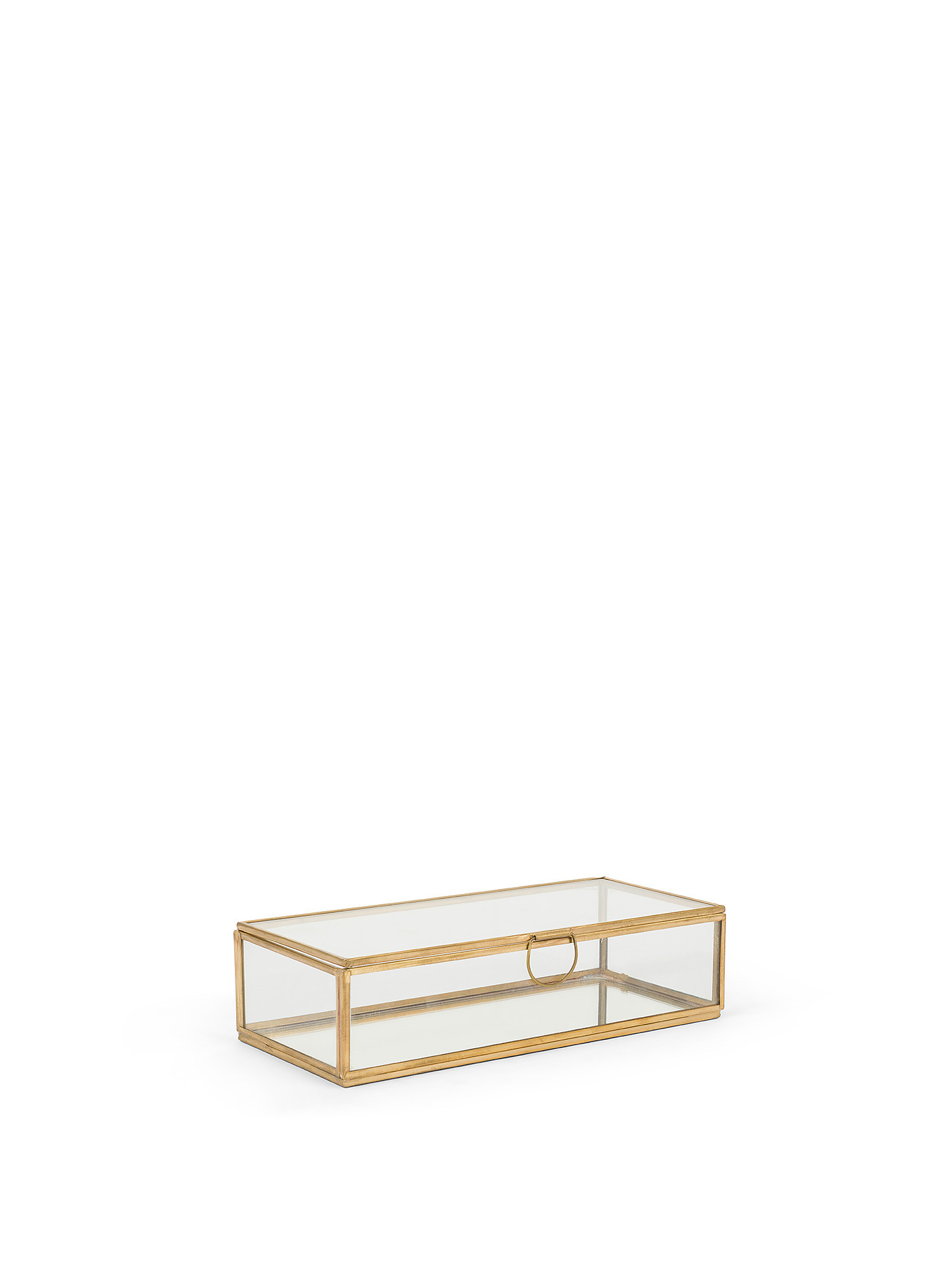 Glass jewelery box with golden edges, Transparent, large image number 0