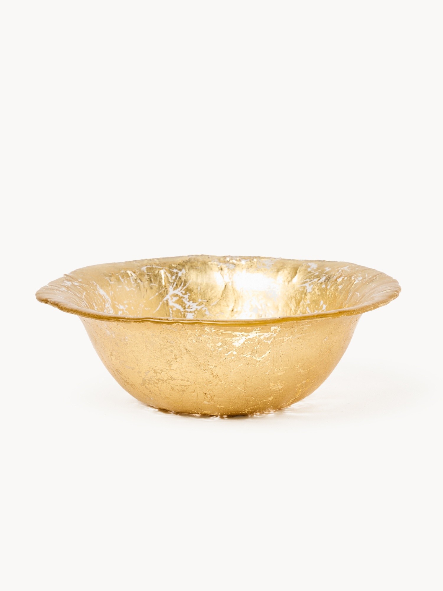 Small glass bowl with a textured finish, Gold, large image number 0