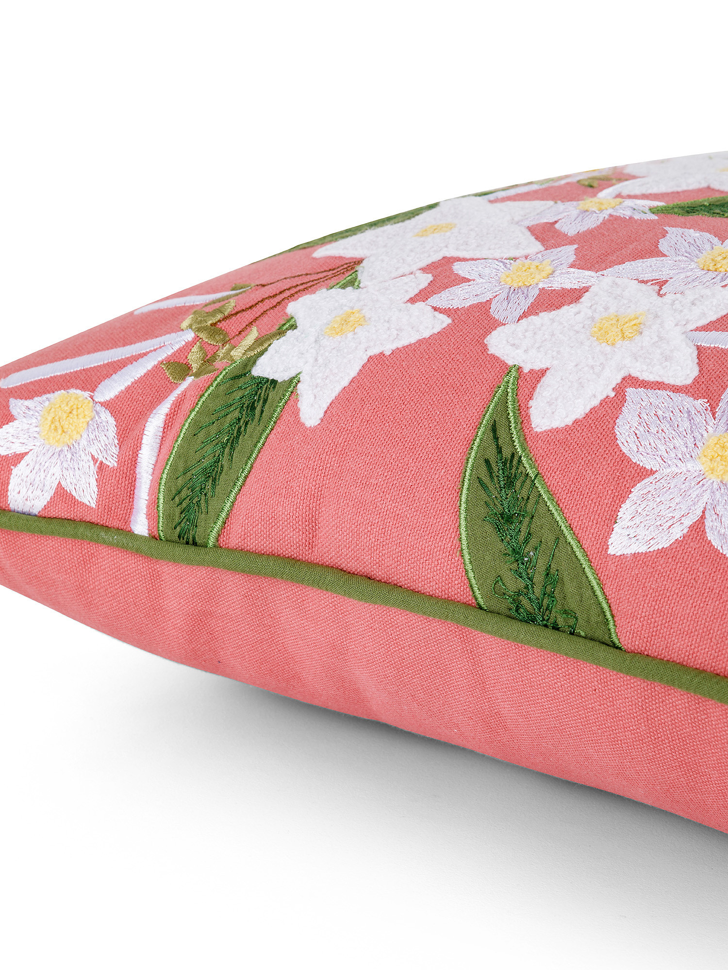 Flower embroidery cushion 45x45cm, Pink, large image number 2