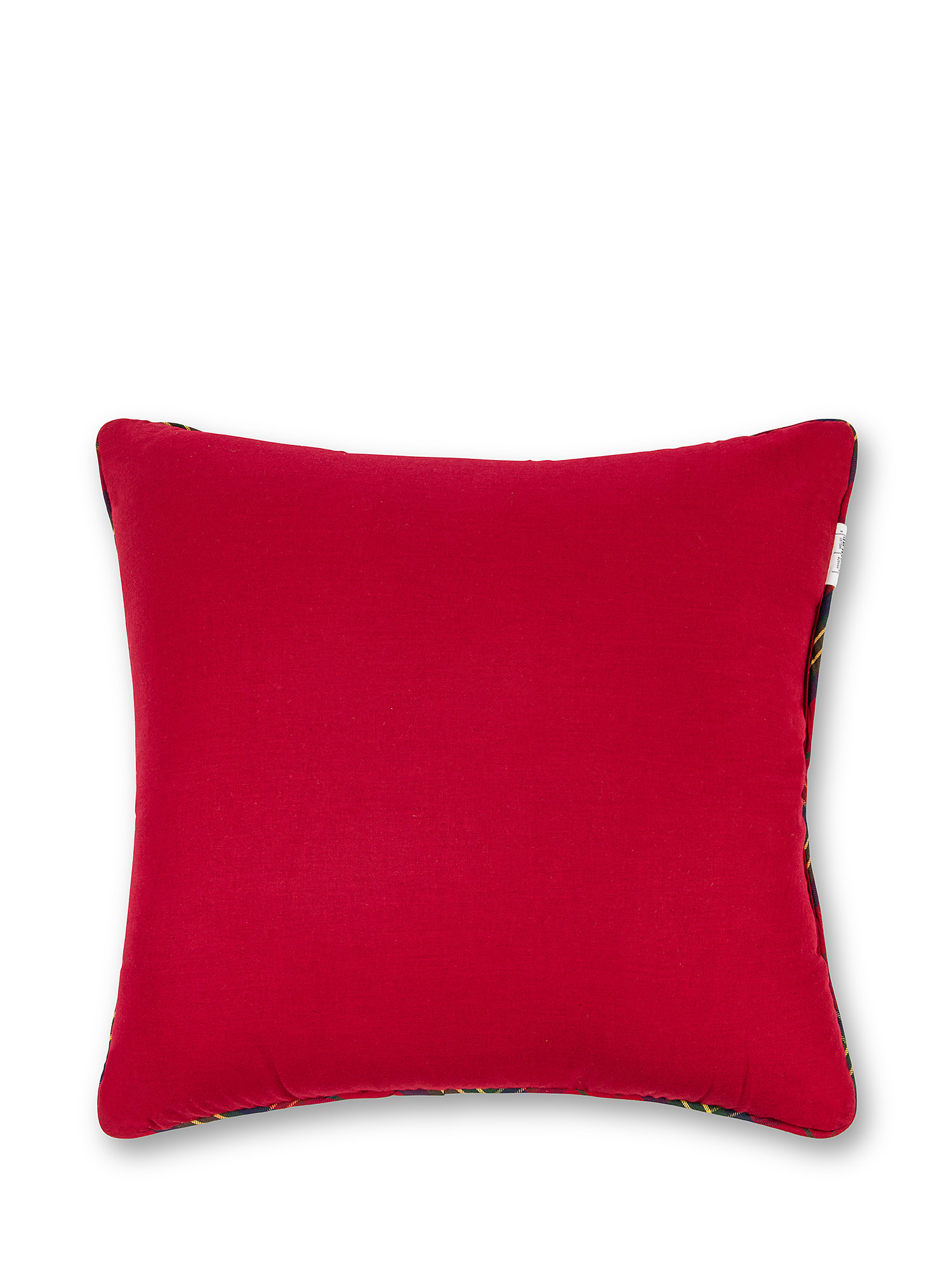 Cotton flannelette tartan cushion, Red, large image number 1
