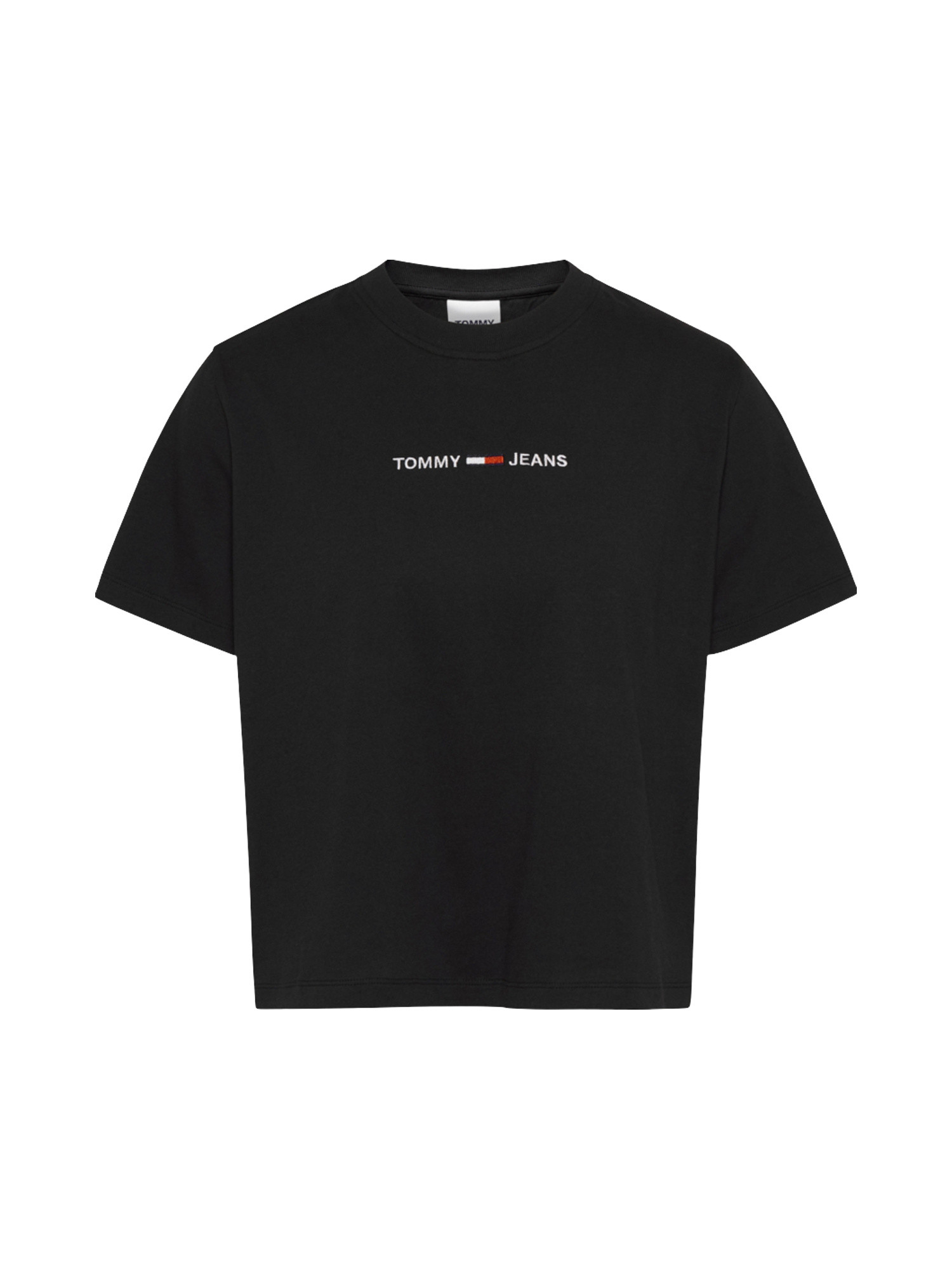 T-shirt regular fit con logo, Nero, large