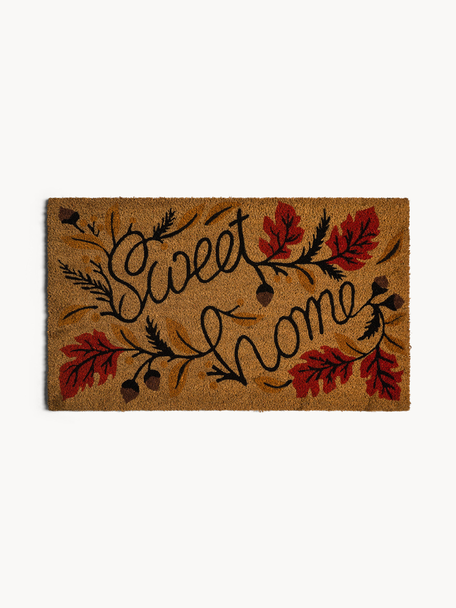 Zerbino cocco con scritta Sweet Home, Beige scuro, large image number 0