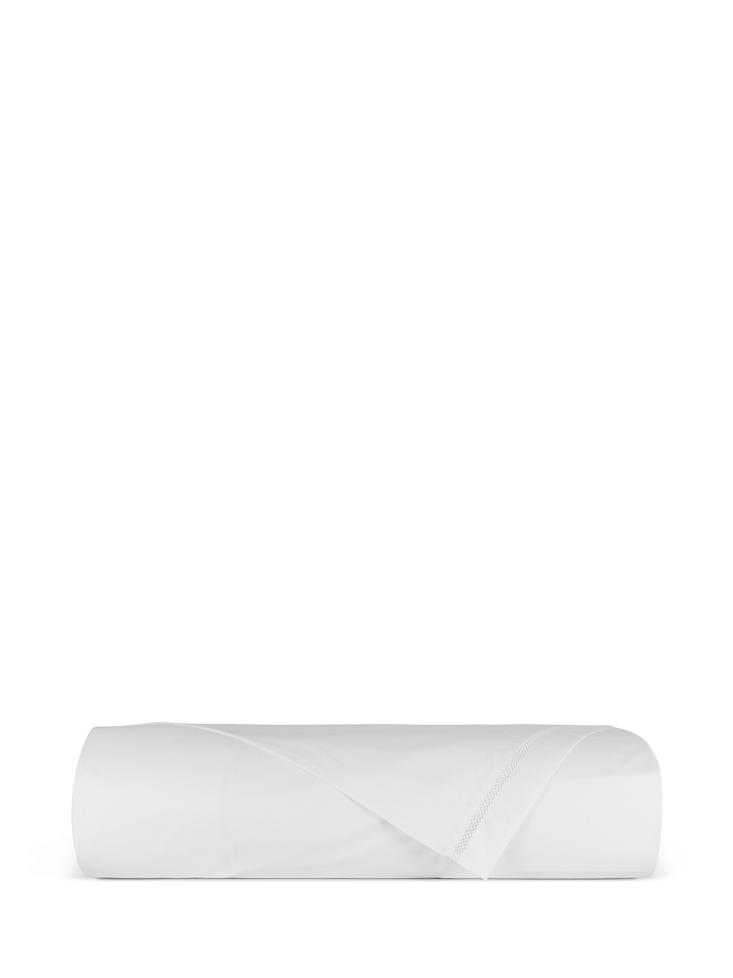 Portofino duvet cover in 100% cotton percale with drawn thread work, White, large image number 1