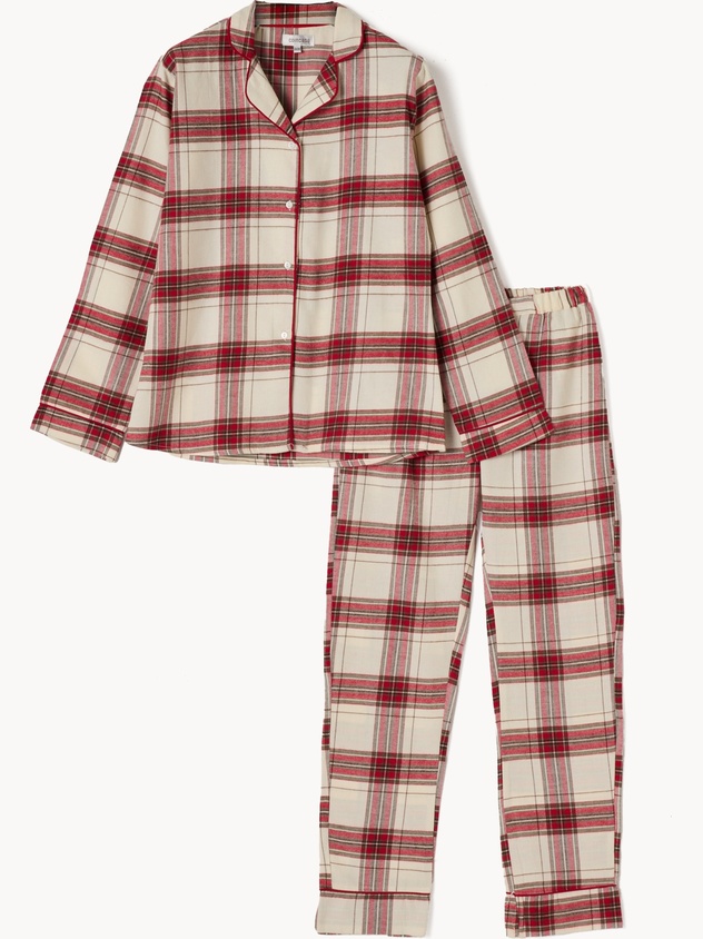 Tartan flannel cotton pajamas
