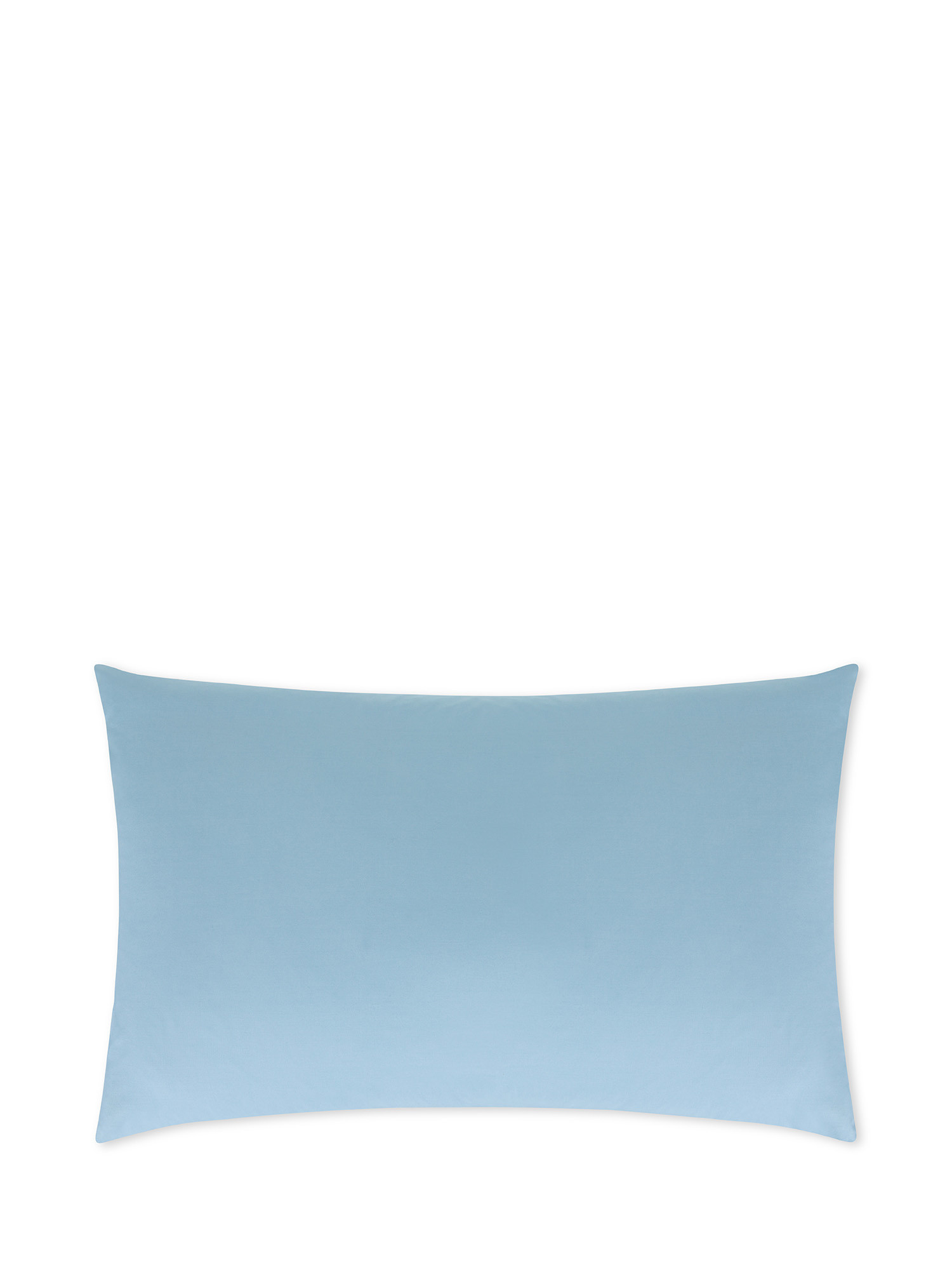 Solid color cotton percale pillowcase, Blue, large image number 0