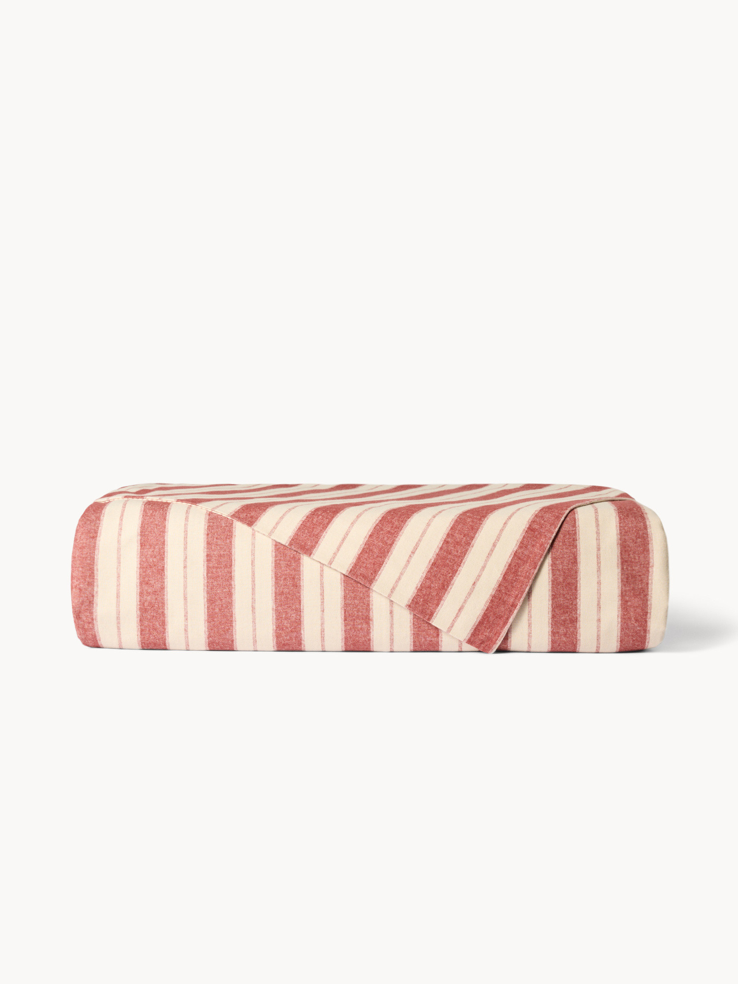 Warm striped cotton duvet cover, Red, large image number 1