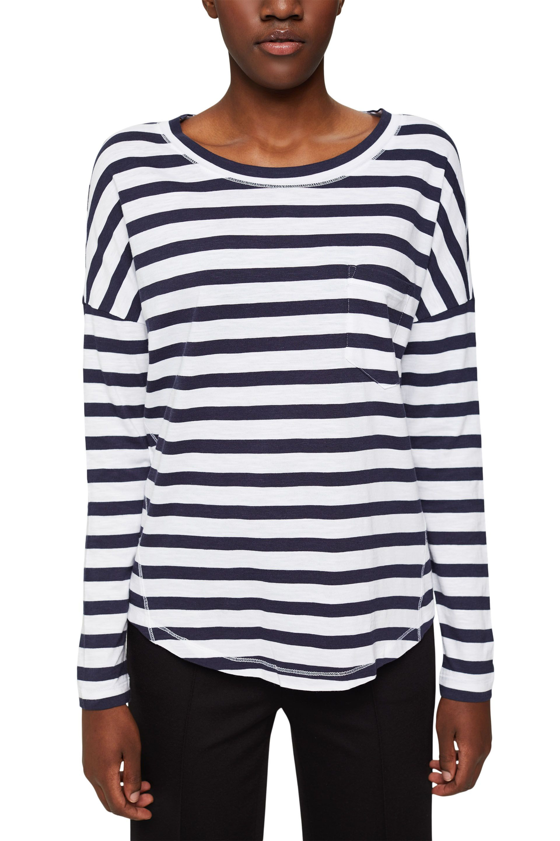 Striped T-shirt with pocket, White, large image number 1