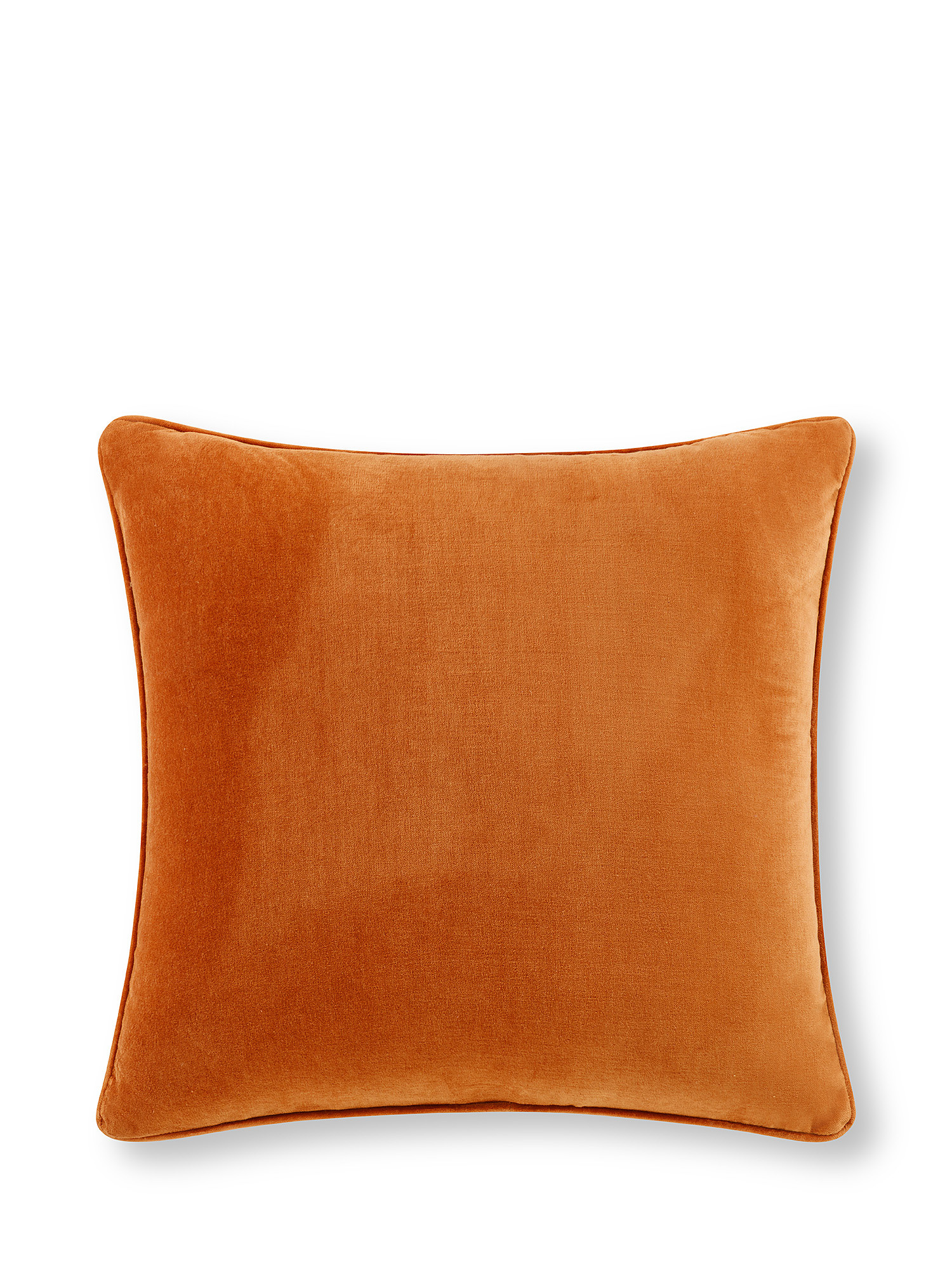 Plain velvet cushion 45x45cm, Orange, large image number 0