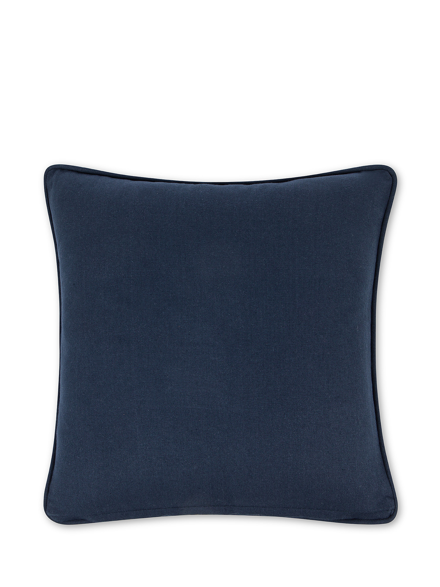 Cuscino 45x45 cm in cotone con ricami, Bianco/Blu, large image number 1