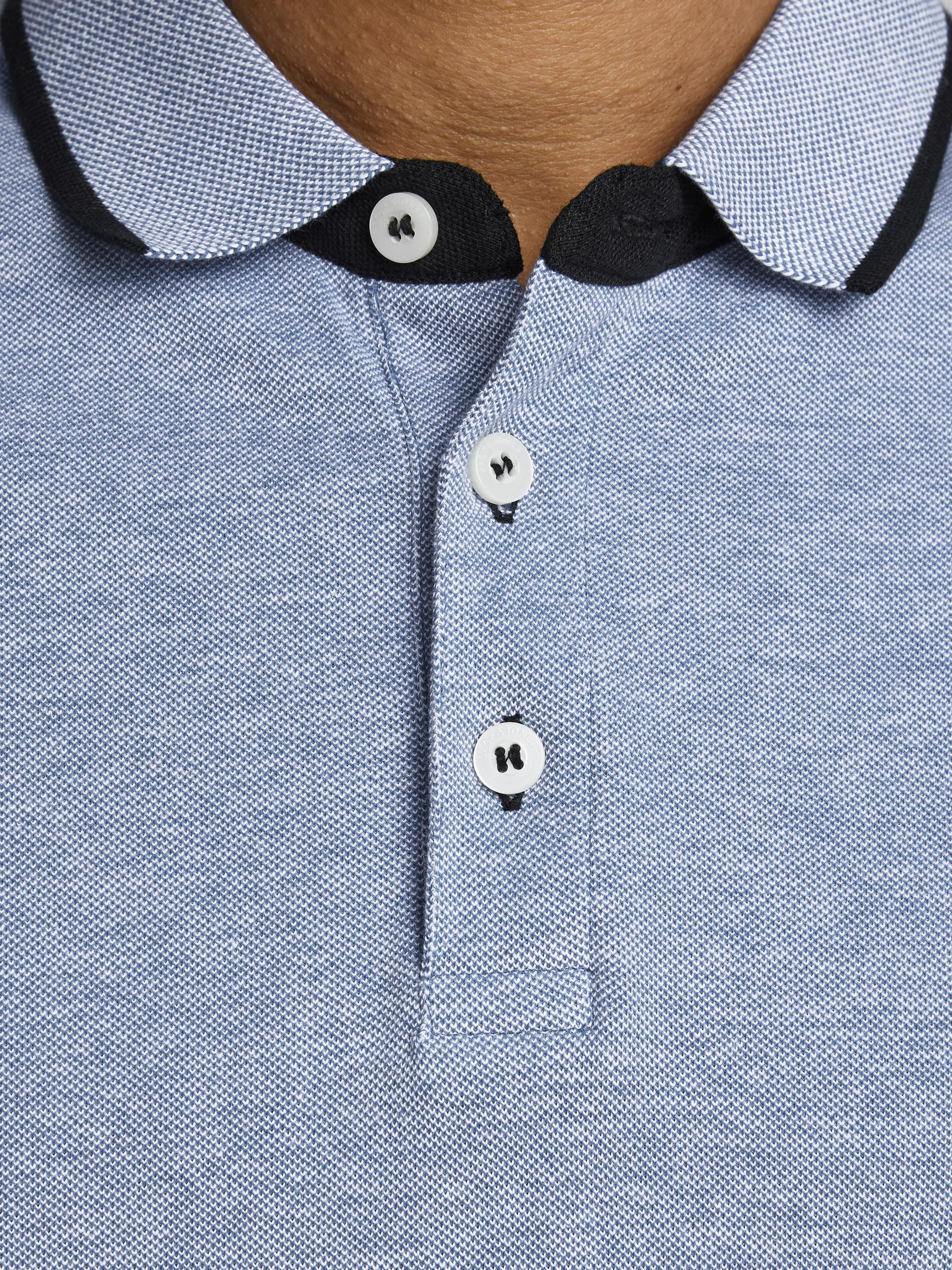 Jack & Jones - Slim fit polo shirt in cotton, Light Blue, large image number 6