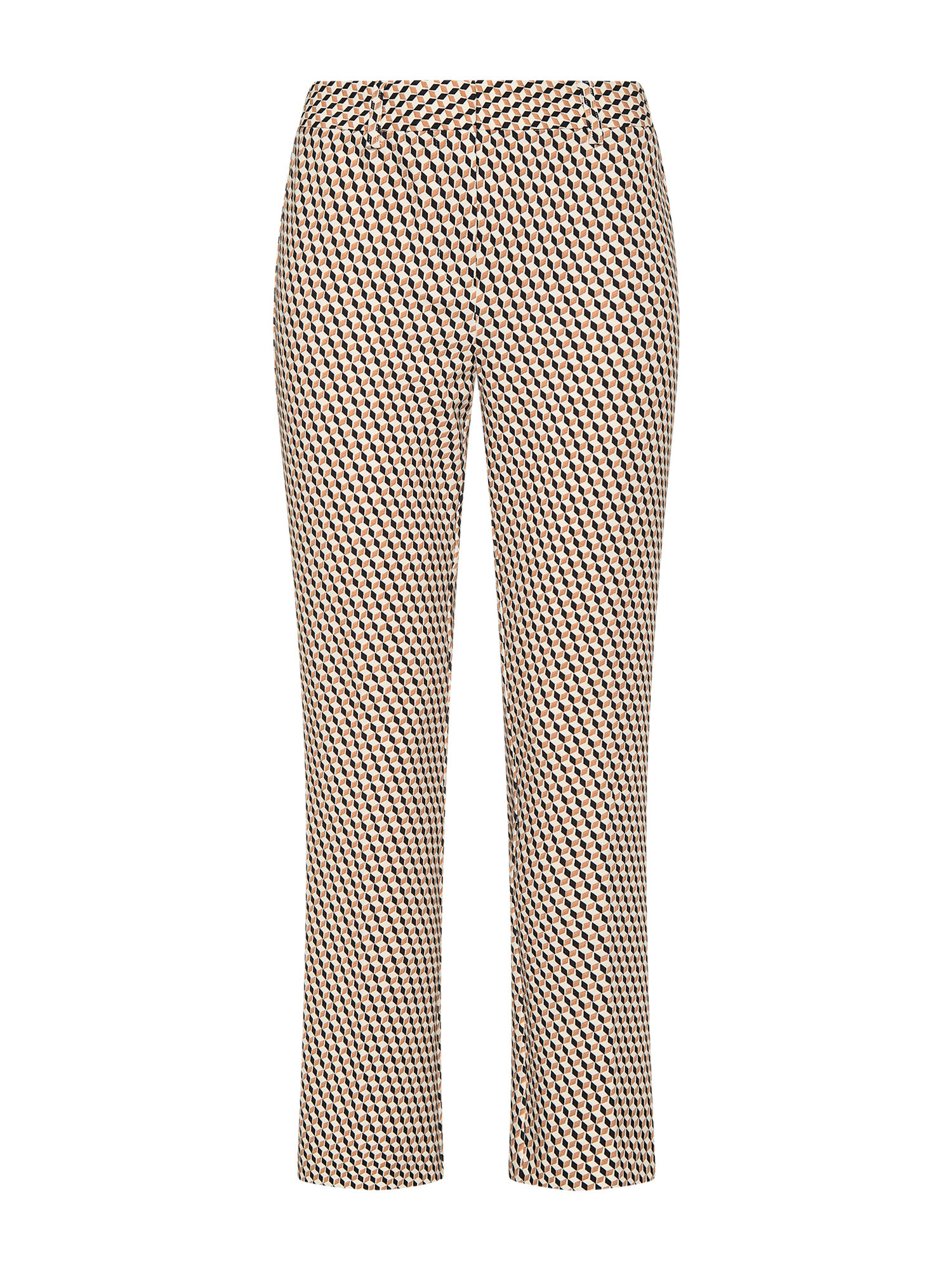 Koan - Pantaloni flare in tessuto stampato, Nero, large image number 0