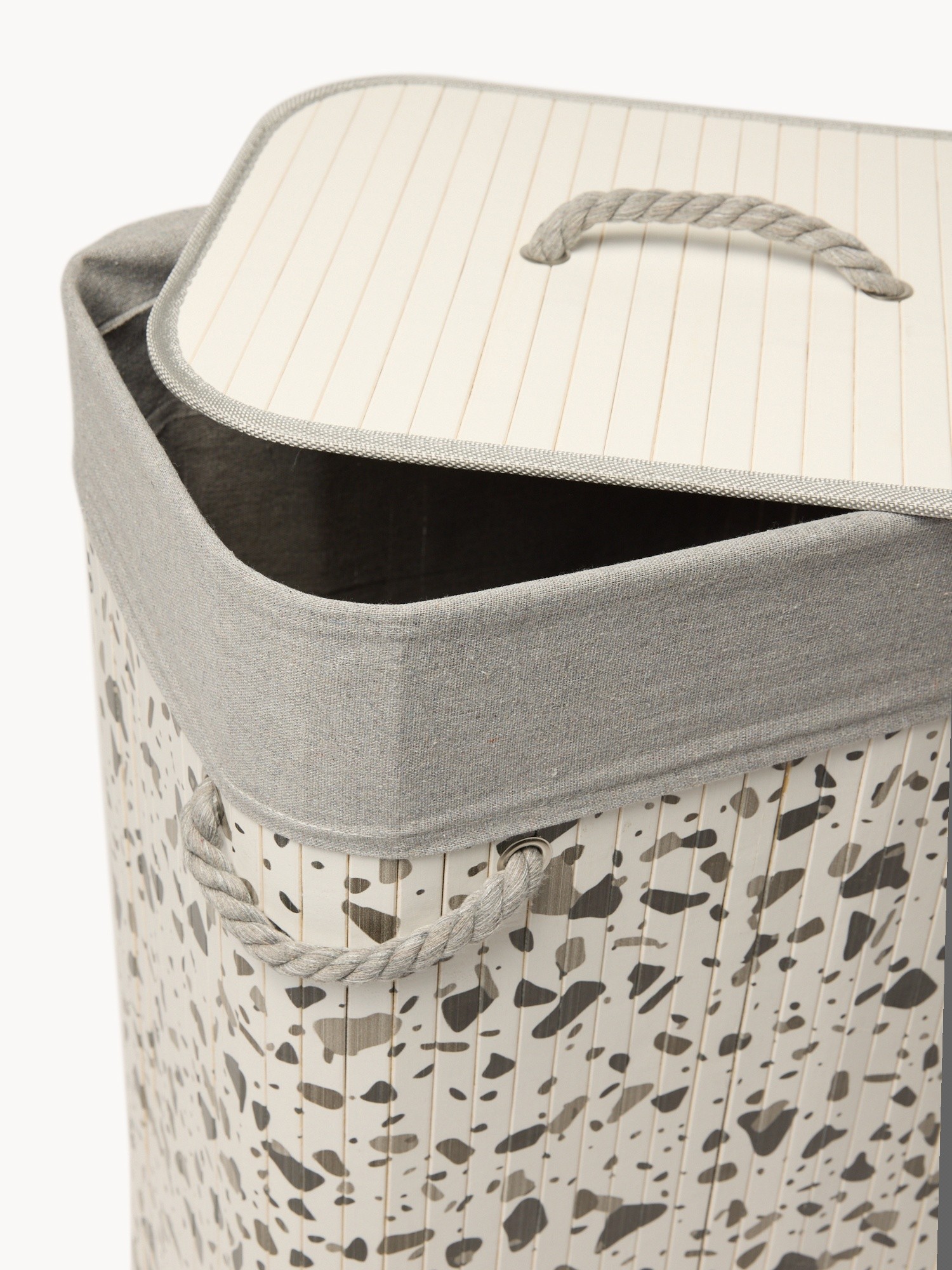 Bamboo Laundry Hamper with Lid and Handles - Discounted Price, Multicolor, large image number 1