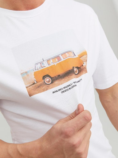 Jack & Jones - Regular fit T-shirt with print, White, large image number 5