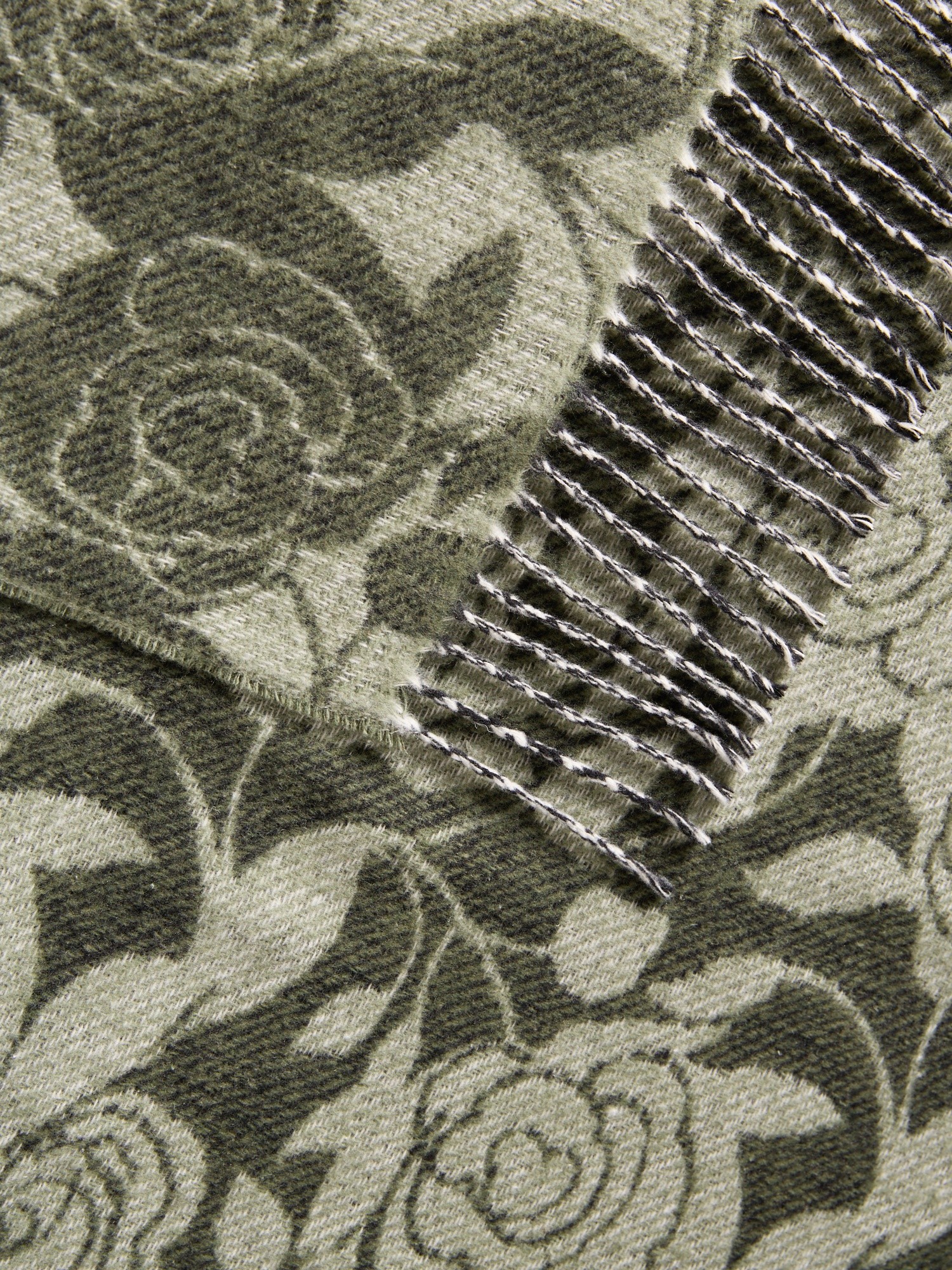 Plaid in misto cotone fantasia floreale, Verde, large image number 1