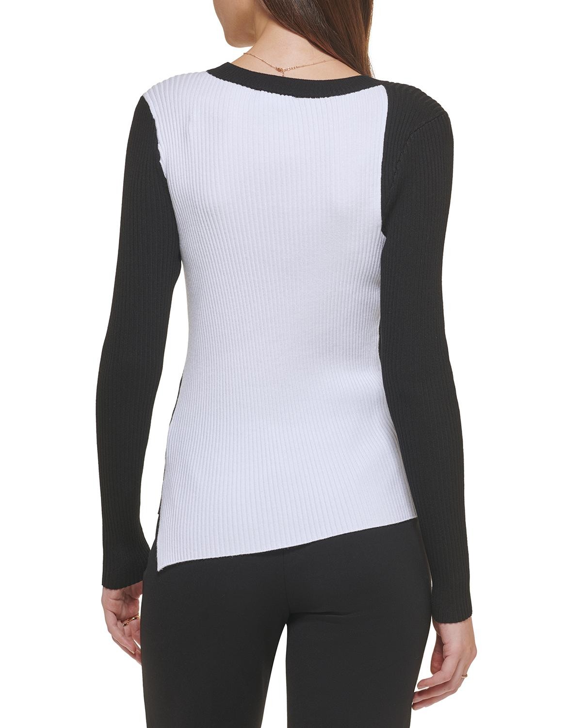 DKNY - Color block crewneck sweater, Black, large image number 3