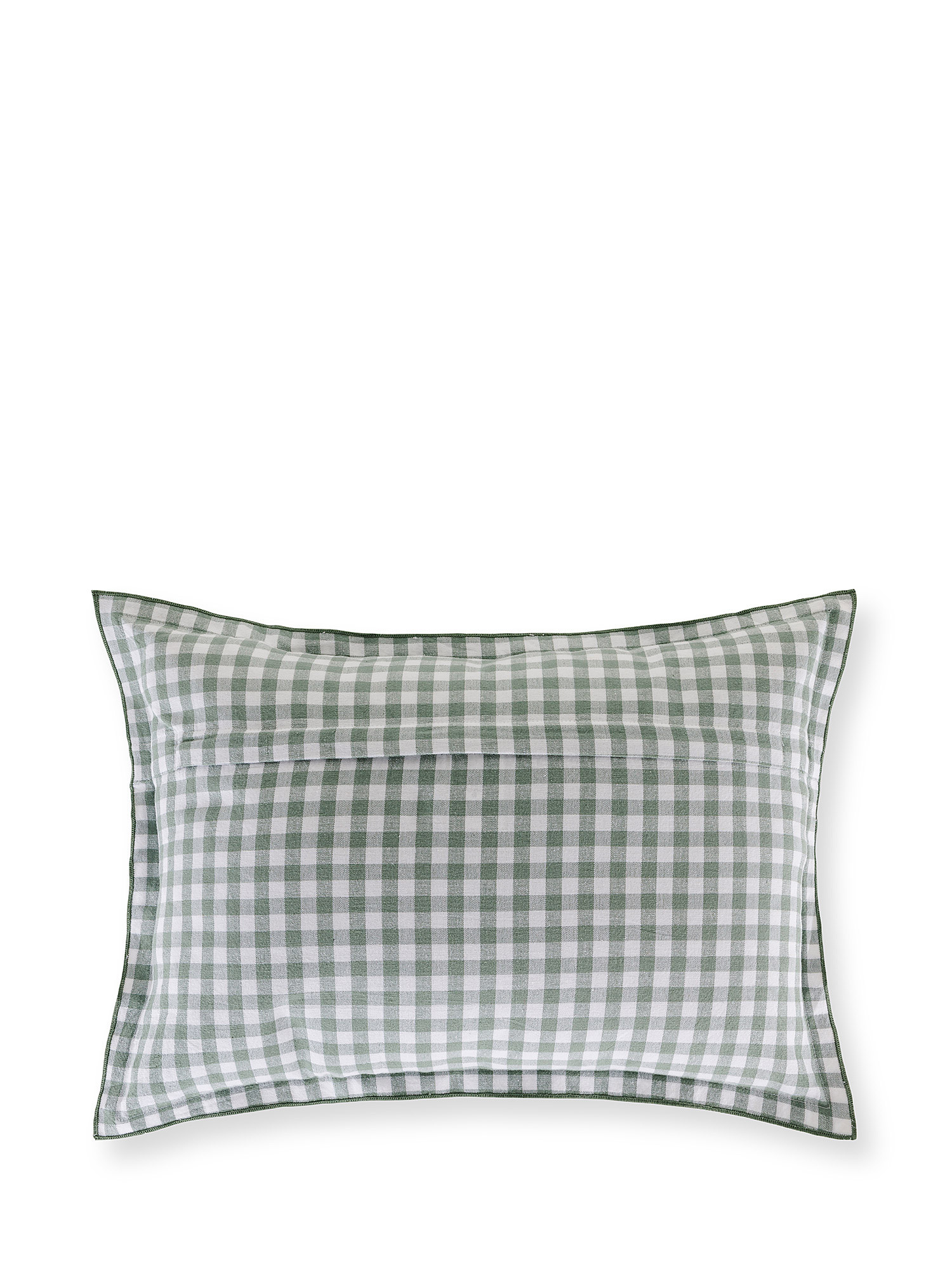 Washed cotton cushion with checks 35x50cm, Light Blue, large image number 1