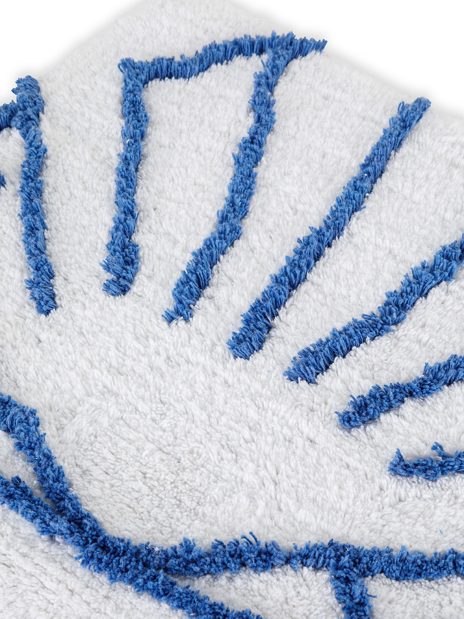 Tappeto bagno cotone motivo conchiglie, Blu, large image number 1
