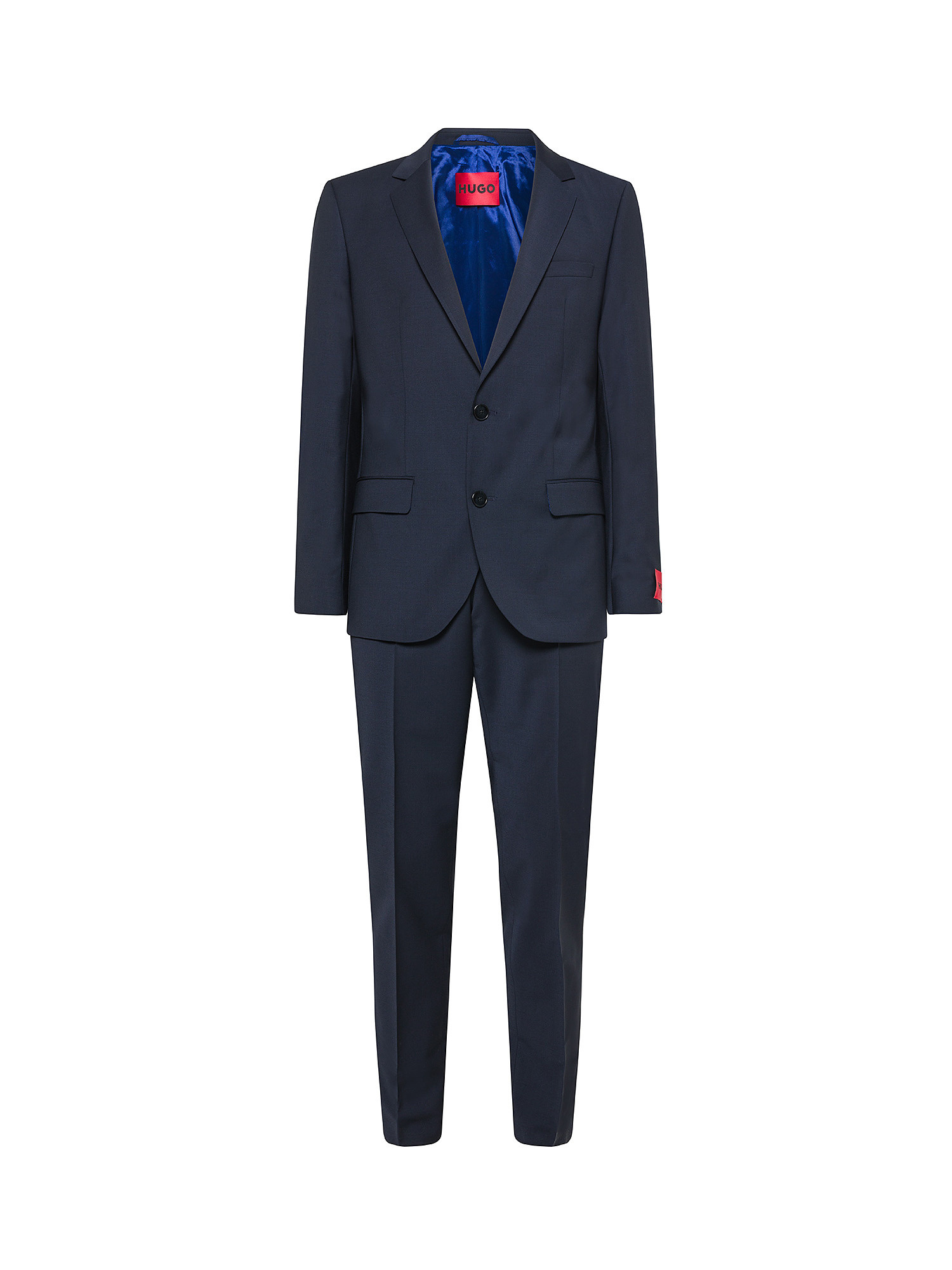 Hugo - Slim fit men's suit in wool blend, Dark Blue, large image number 0