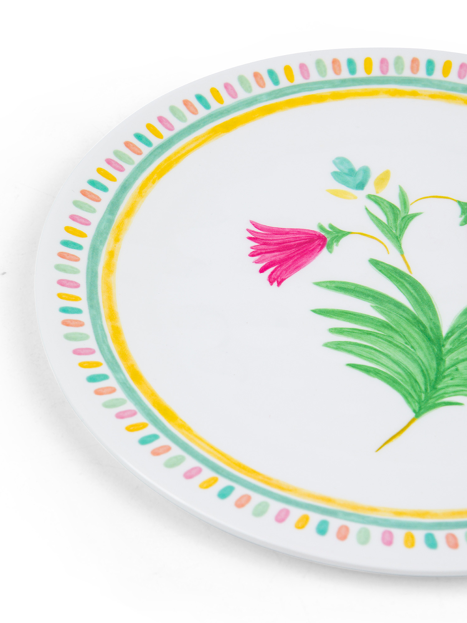 Melamine fruit plate with flower motif, White, large image number 1