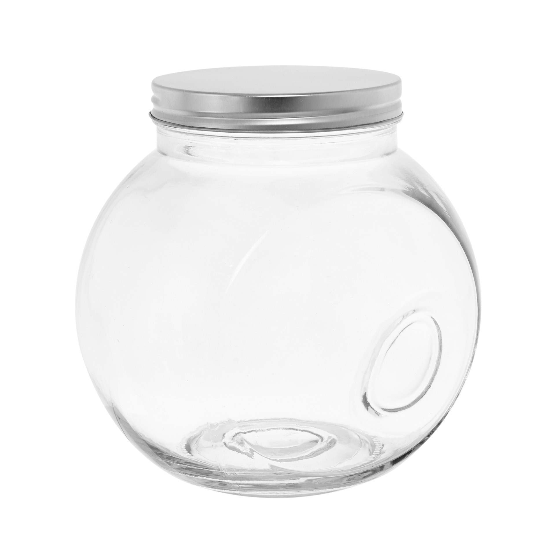 Clear glass biscuit barrel, Transparent, large image number 1