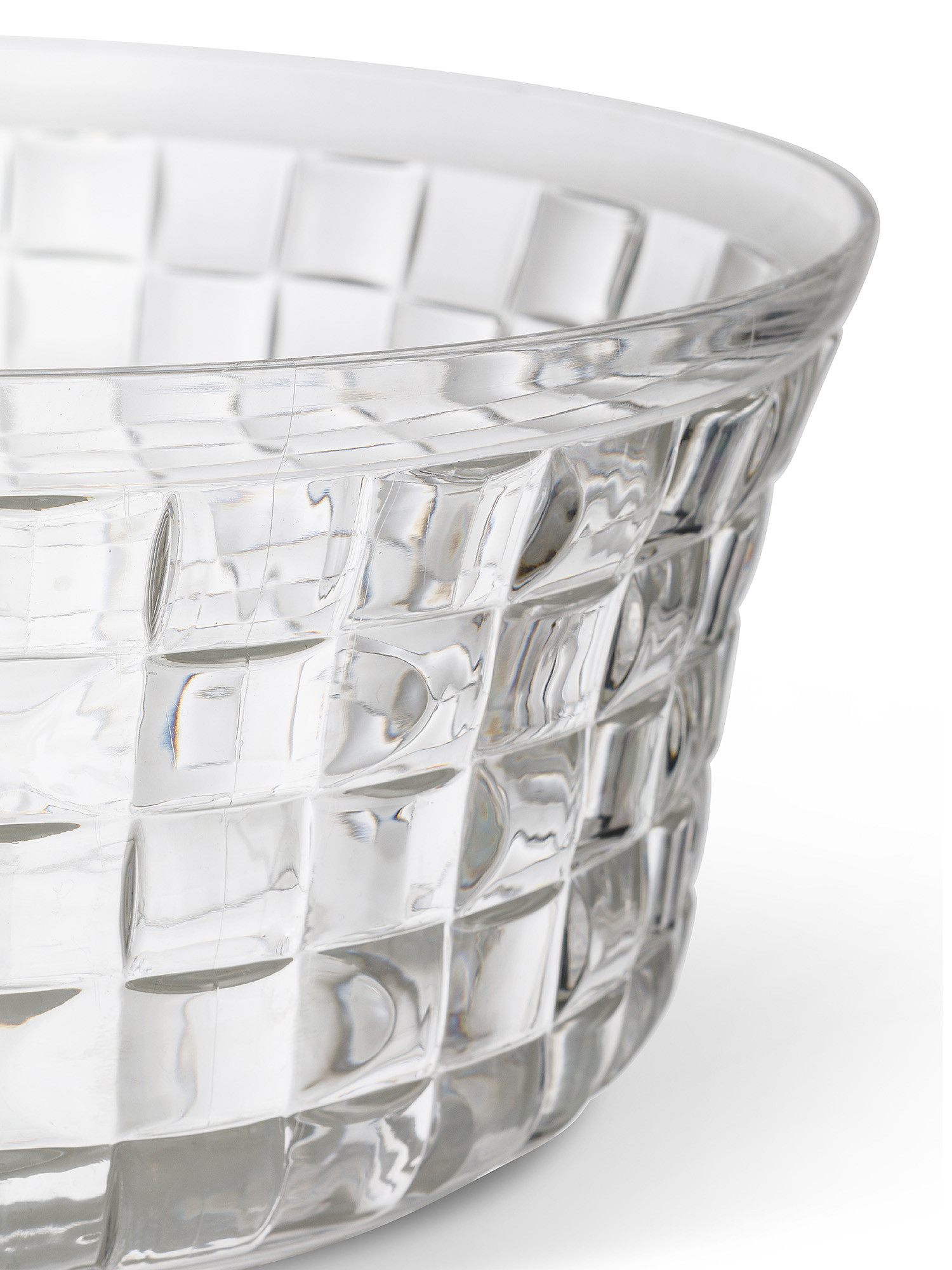 Cube-effect plastic salad bowl, Transparent, large image number 1