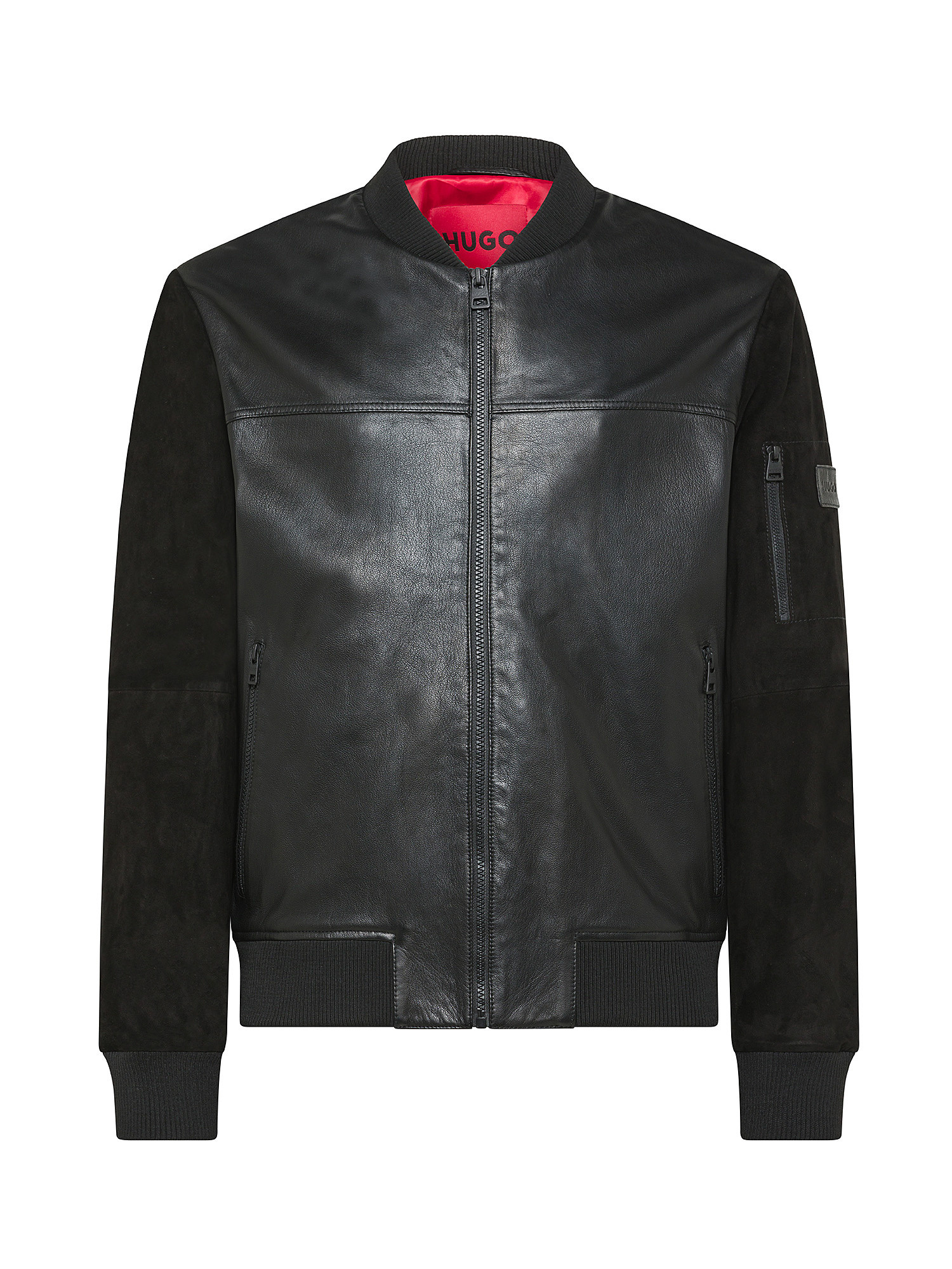 Hugo - Leather jacket, Black, large image number 0