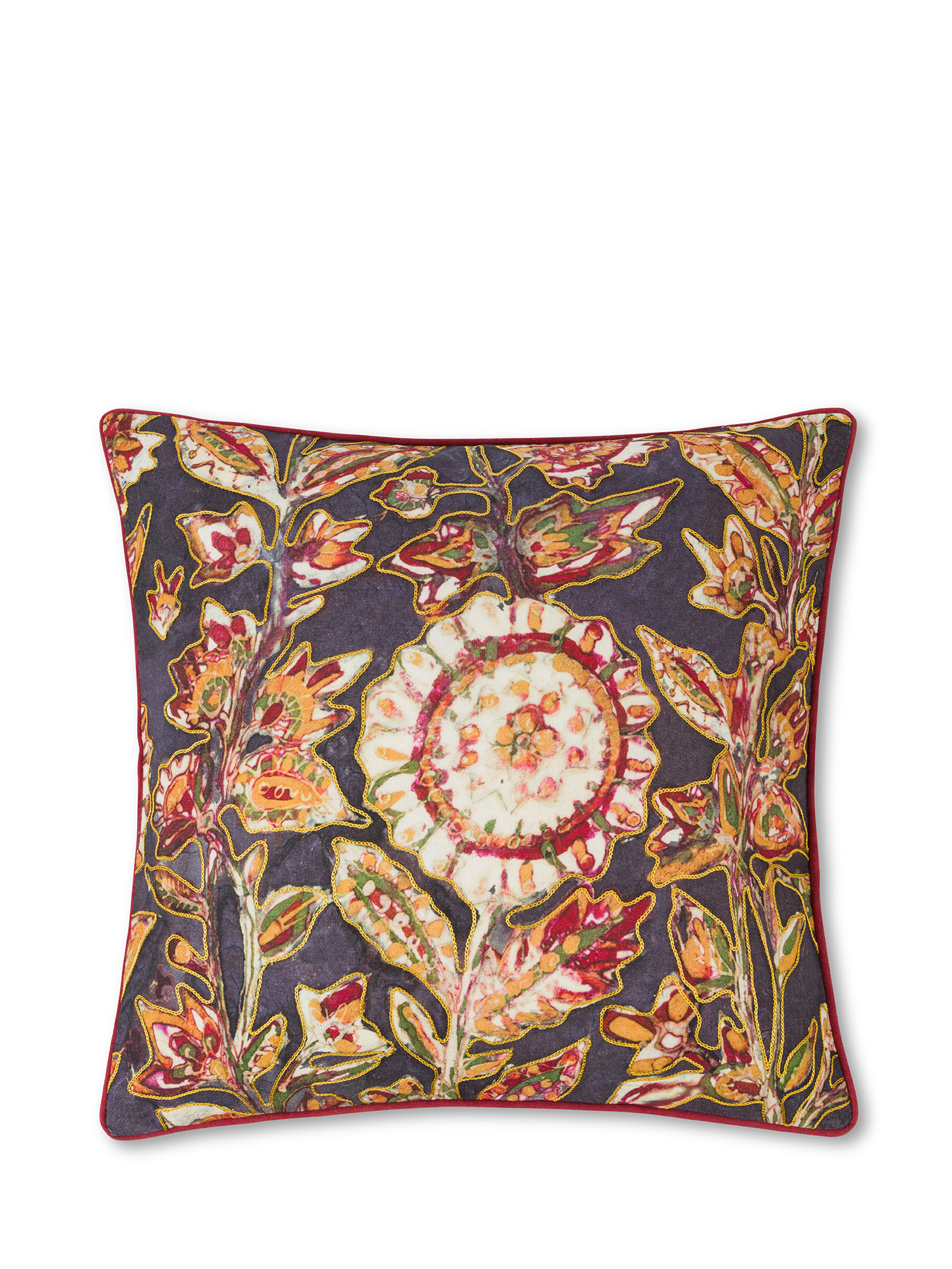 Cuscino cotone stampa etnica 45x45cm, Multicolor, large image number 0