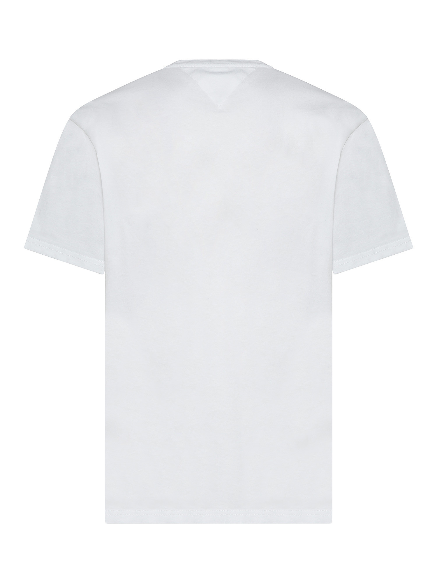 Tommy Jeans - T-shirt girocollo in cotone con logo ricamato, Bianco, large image number 1