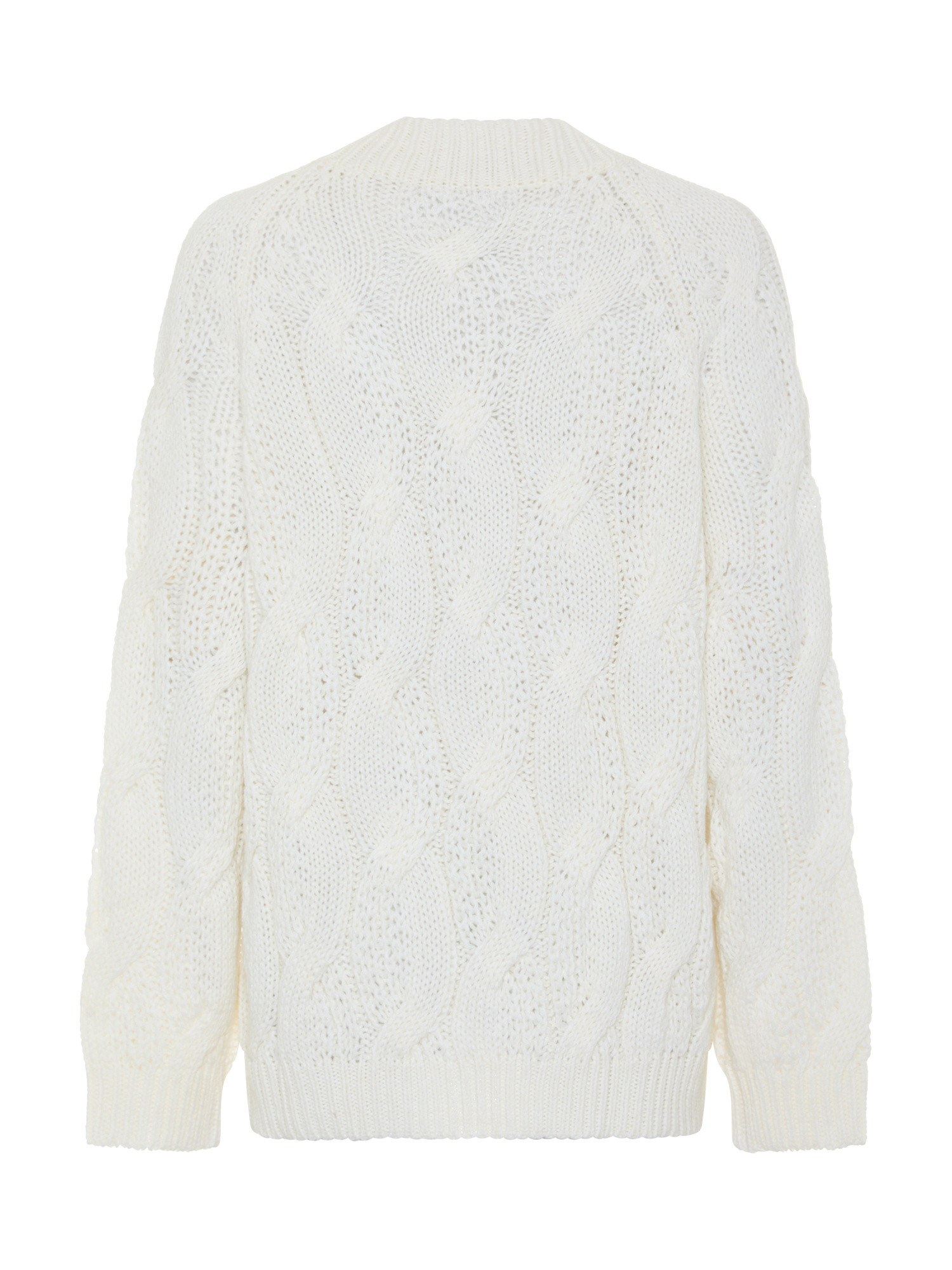 Koan - Crewneck sweater with braid motif, White Cream, large image number 1