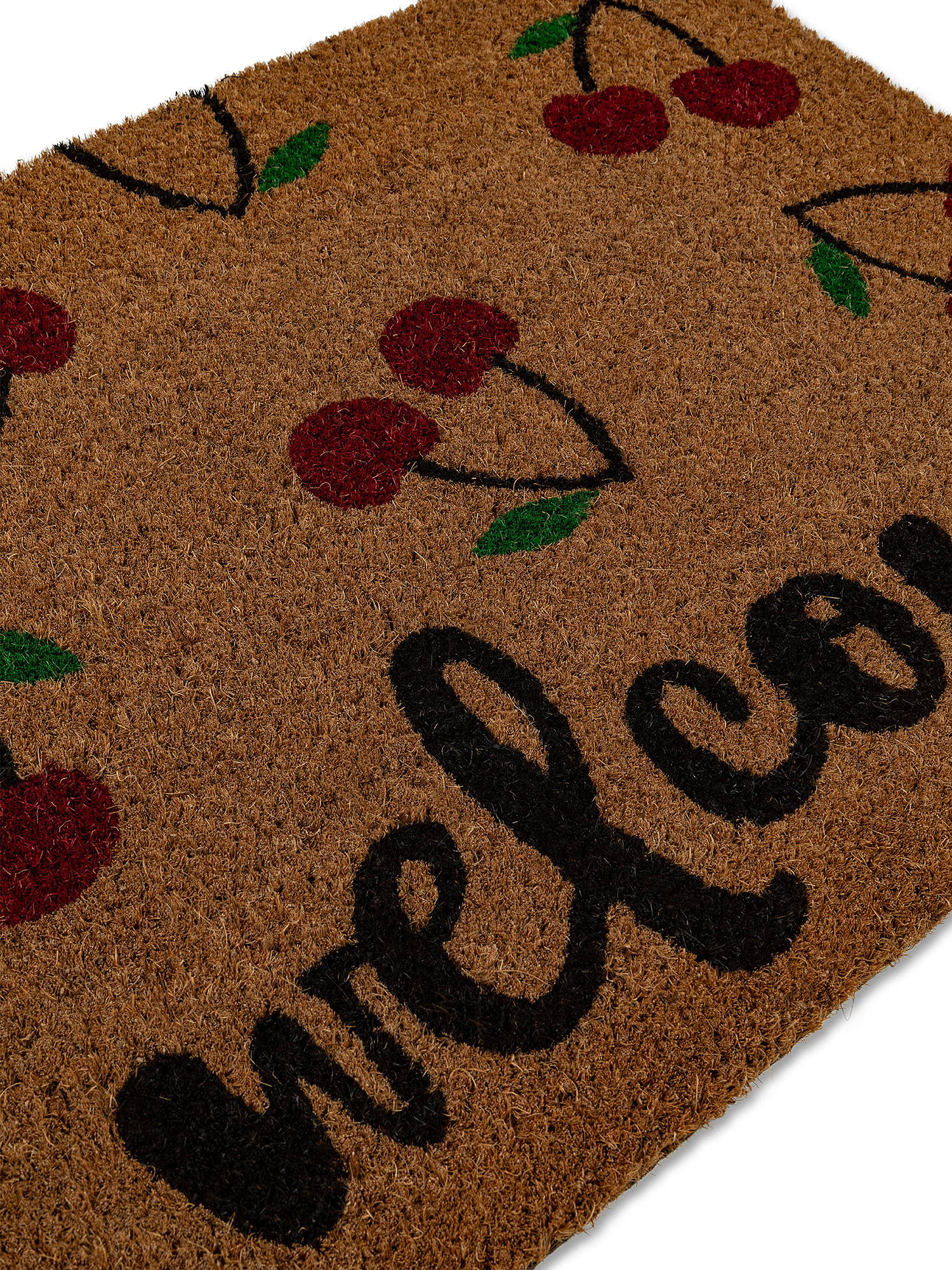 Doormat in cherry print coconut, Brown, large image number 1