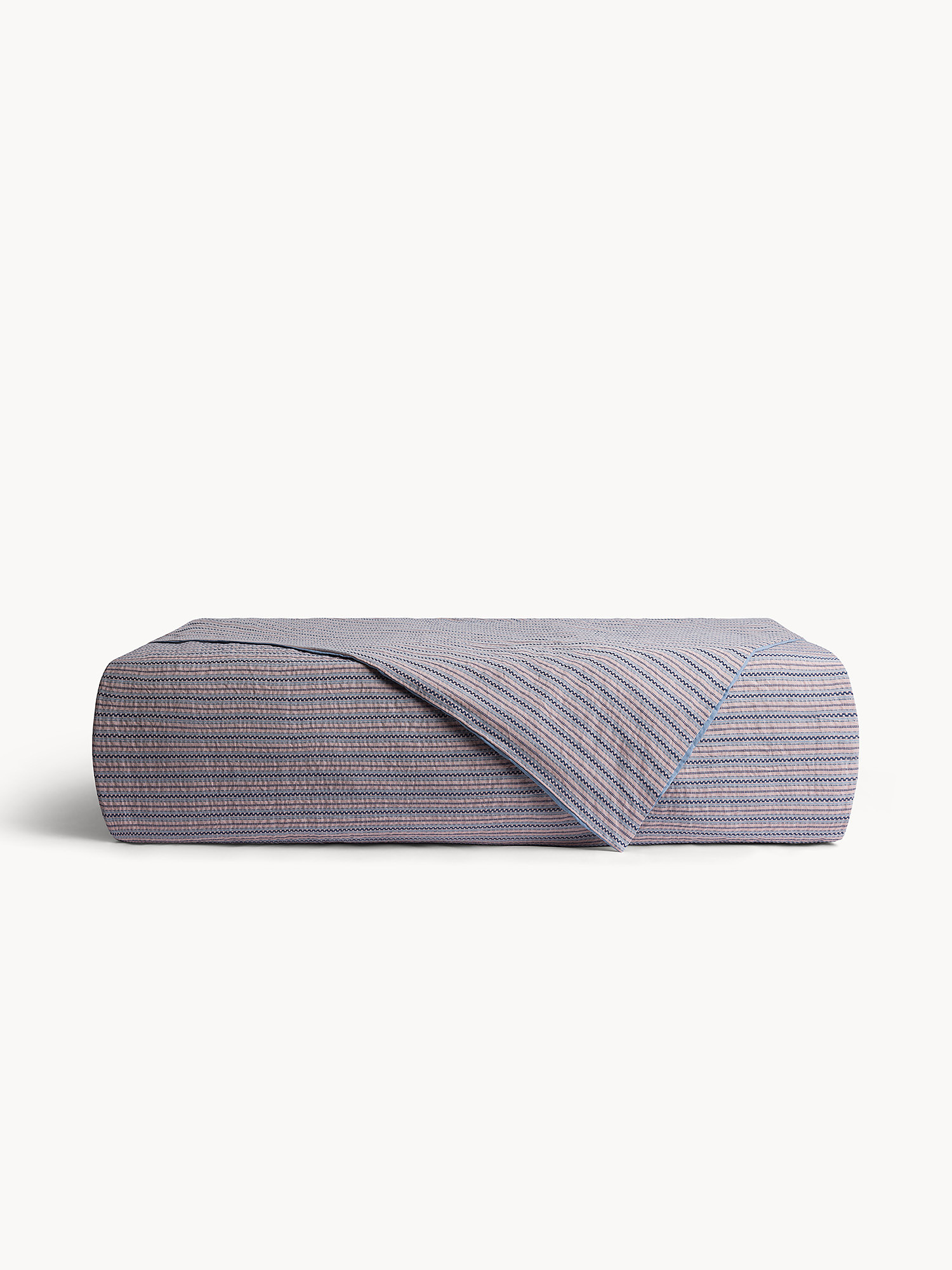 Copripiumino in cotone lavato lavorazione jacquard a righe, Multicolor, large image number 1