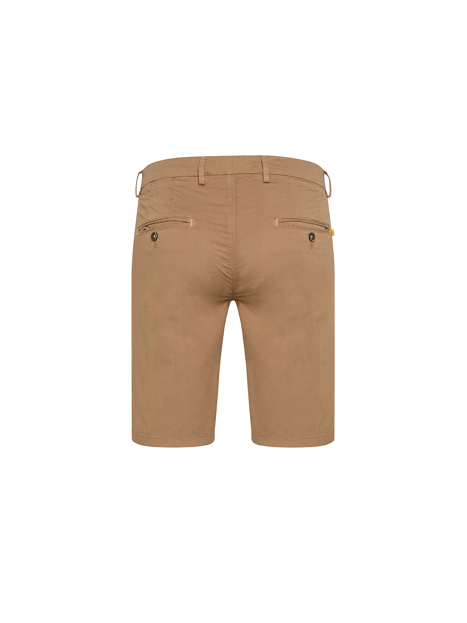 Slim fit dyed cotton bermuda shorts, Light Brown, large image number 1