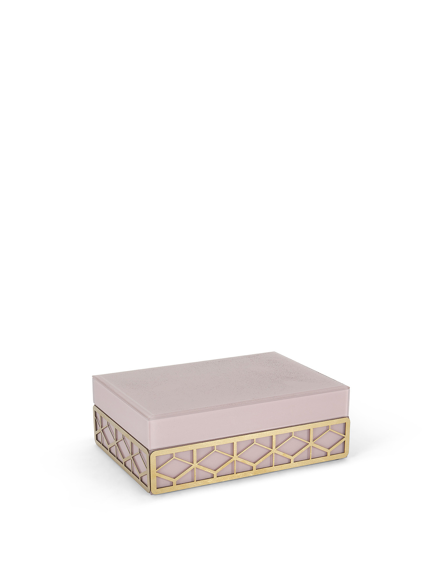Decorated glass jewelry box, Pink, large image number 0