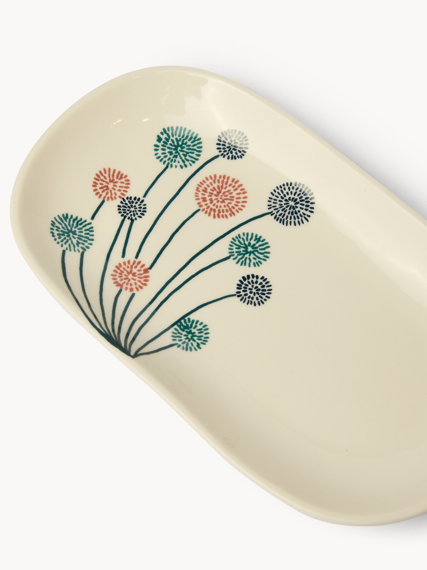 Piatto in new bone china motivo a fiori - Prezzo di lancio, Bianco, large image number 1