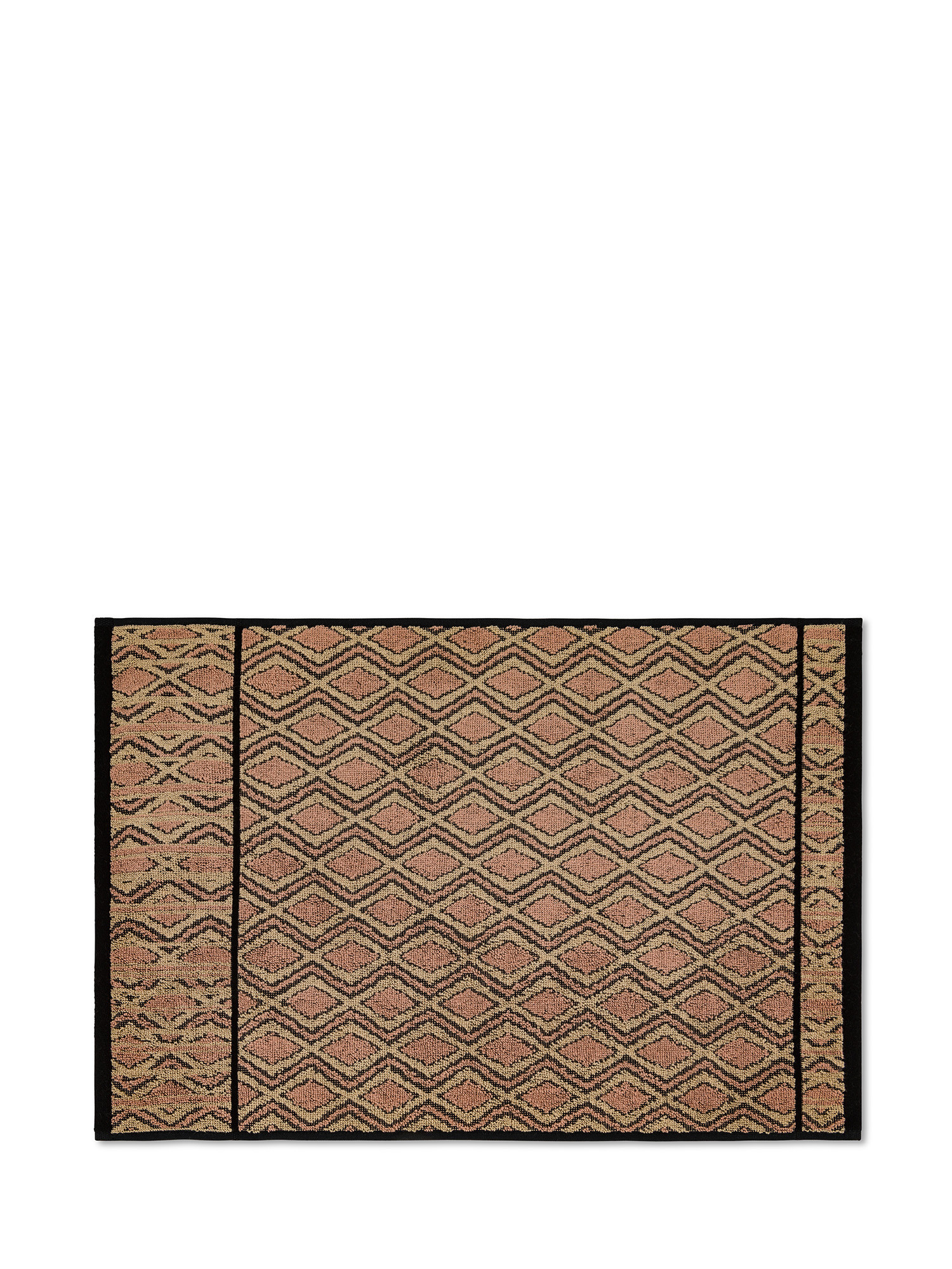 Cotton terry towel with rhombus motif, Yellow, large image number 1