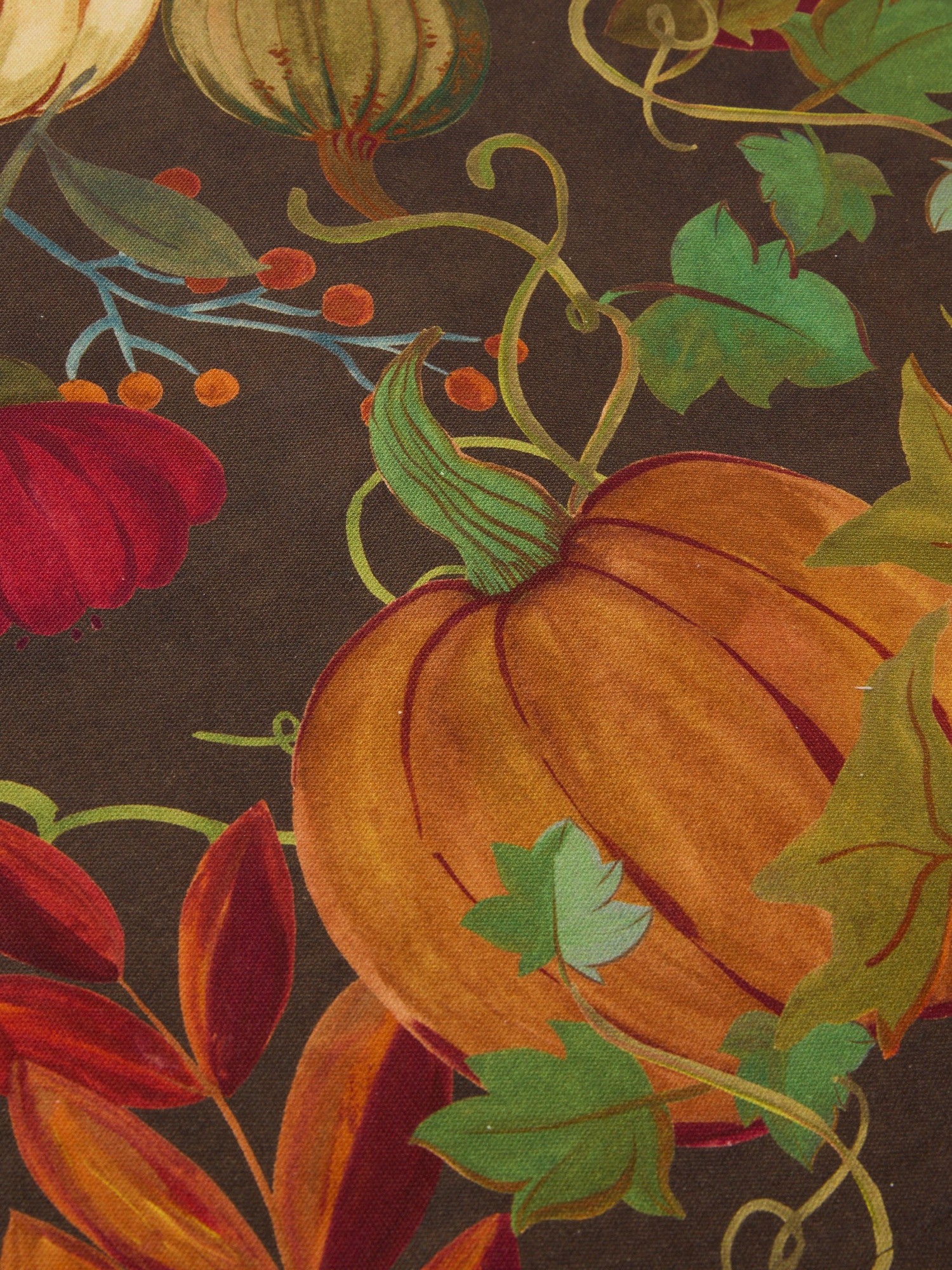 Cotton panama centerpiece with foliage print, Multicolor, large image number 1