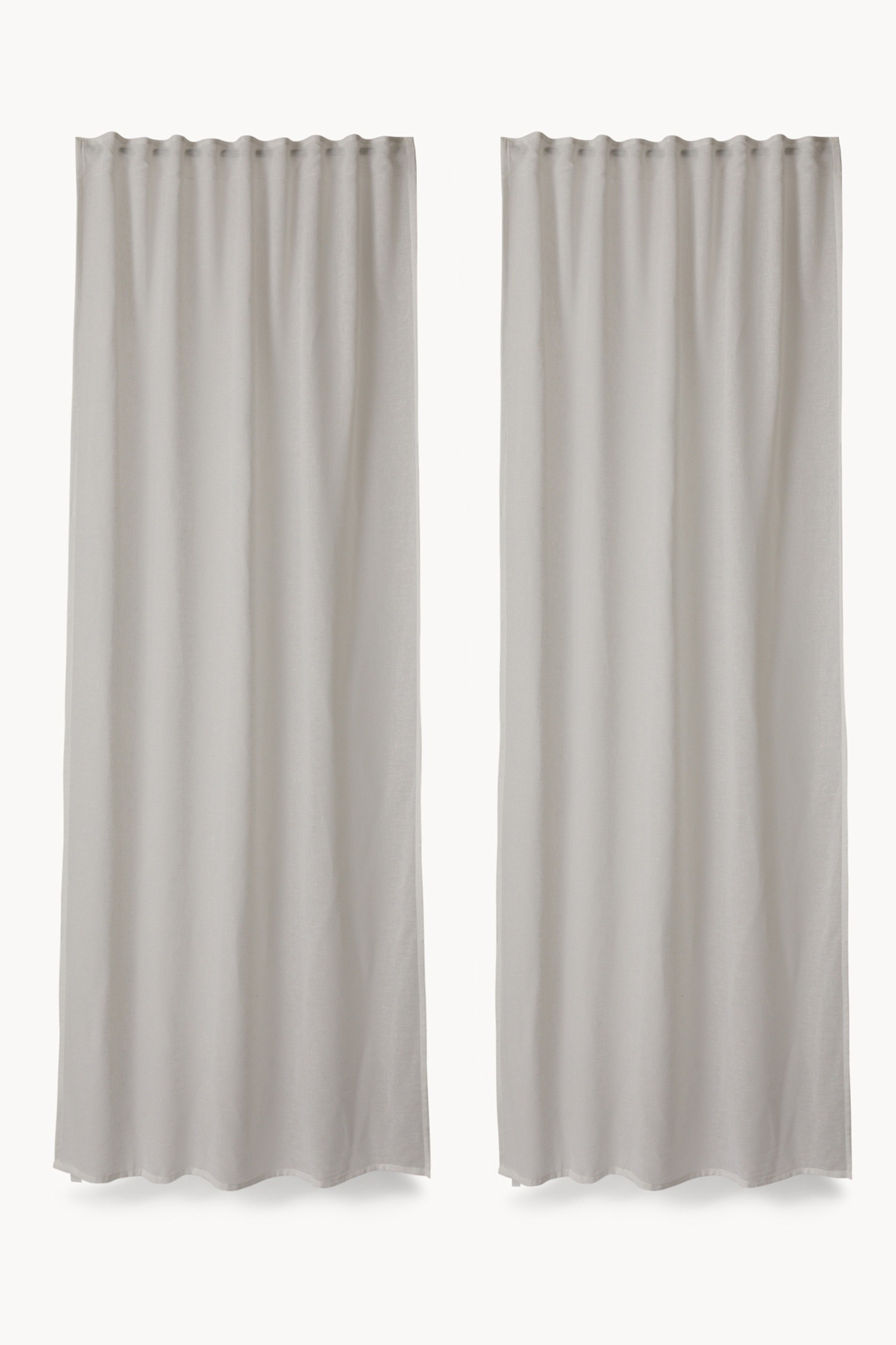 Set of 2 solid-color curtains - Discounted Price, White, large image number 0