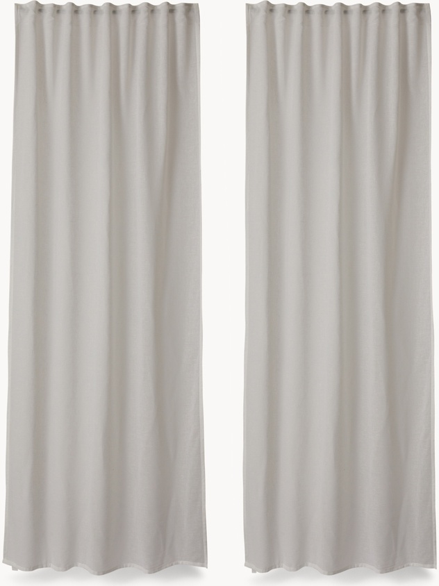 Set of 2 solid-color curtains - Discounted Price