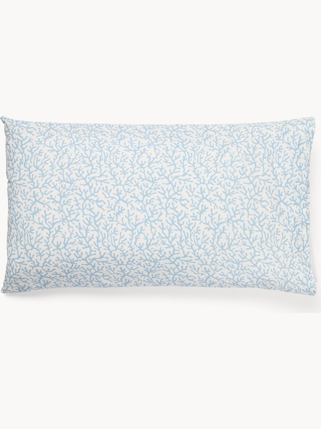 Coral-patterned washed cotton pillowcase