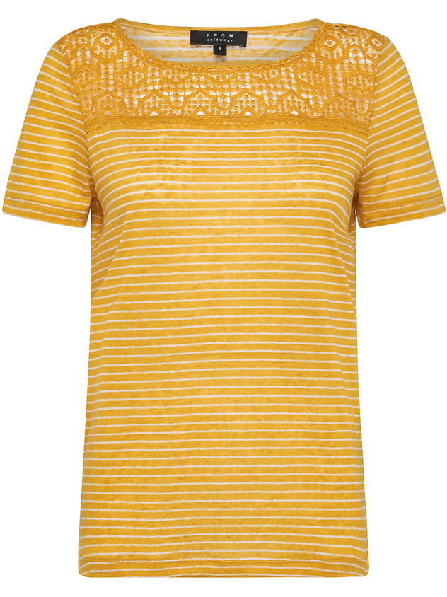 STRIPED T-SHIRT IN PURE LINEN