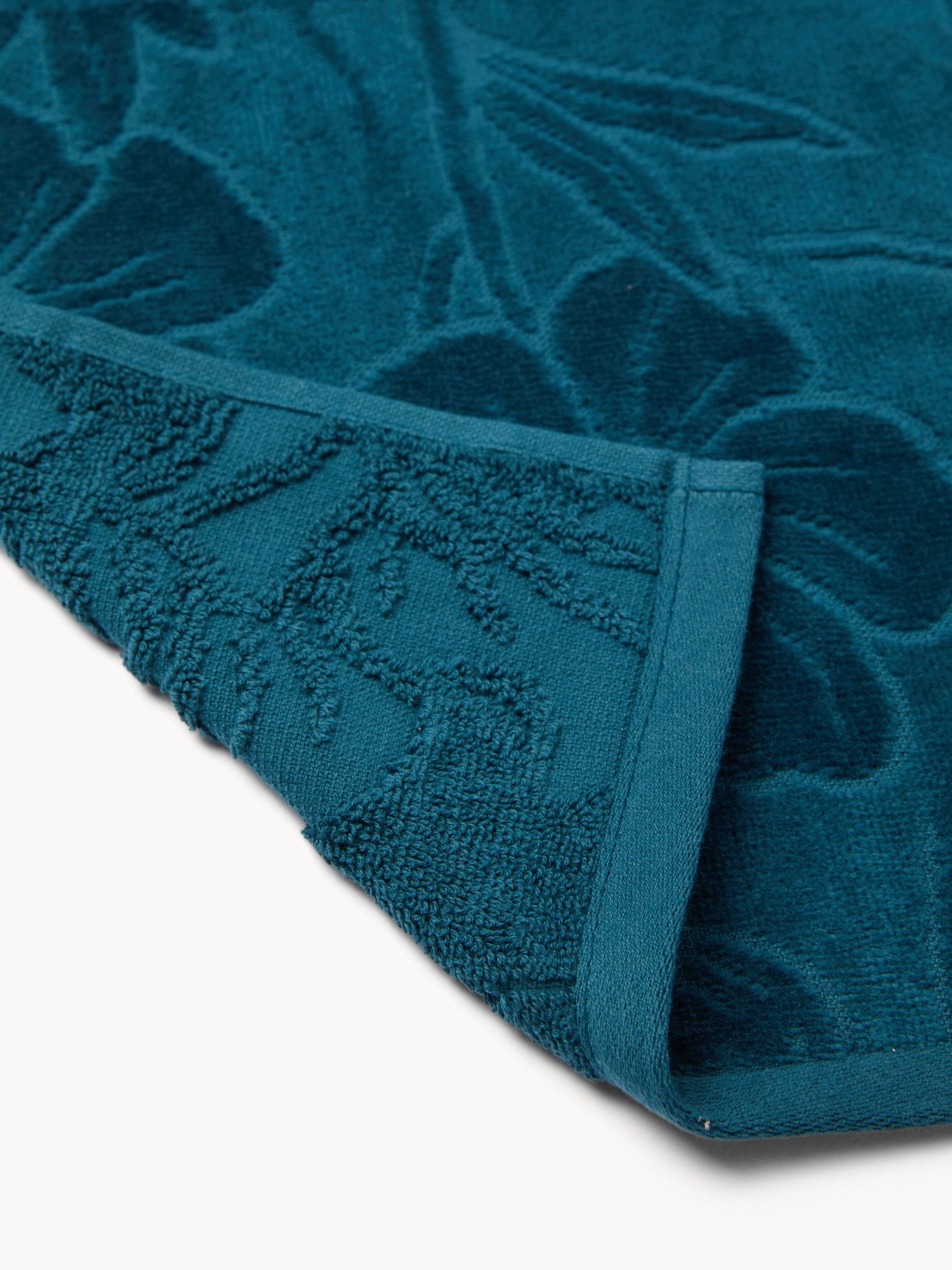 Asciugamano con fantasia floreale in puro cotone velour - Prezzo di lancio, Blu, large image number 2