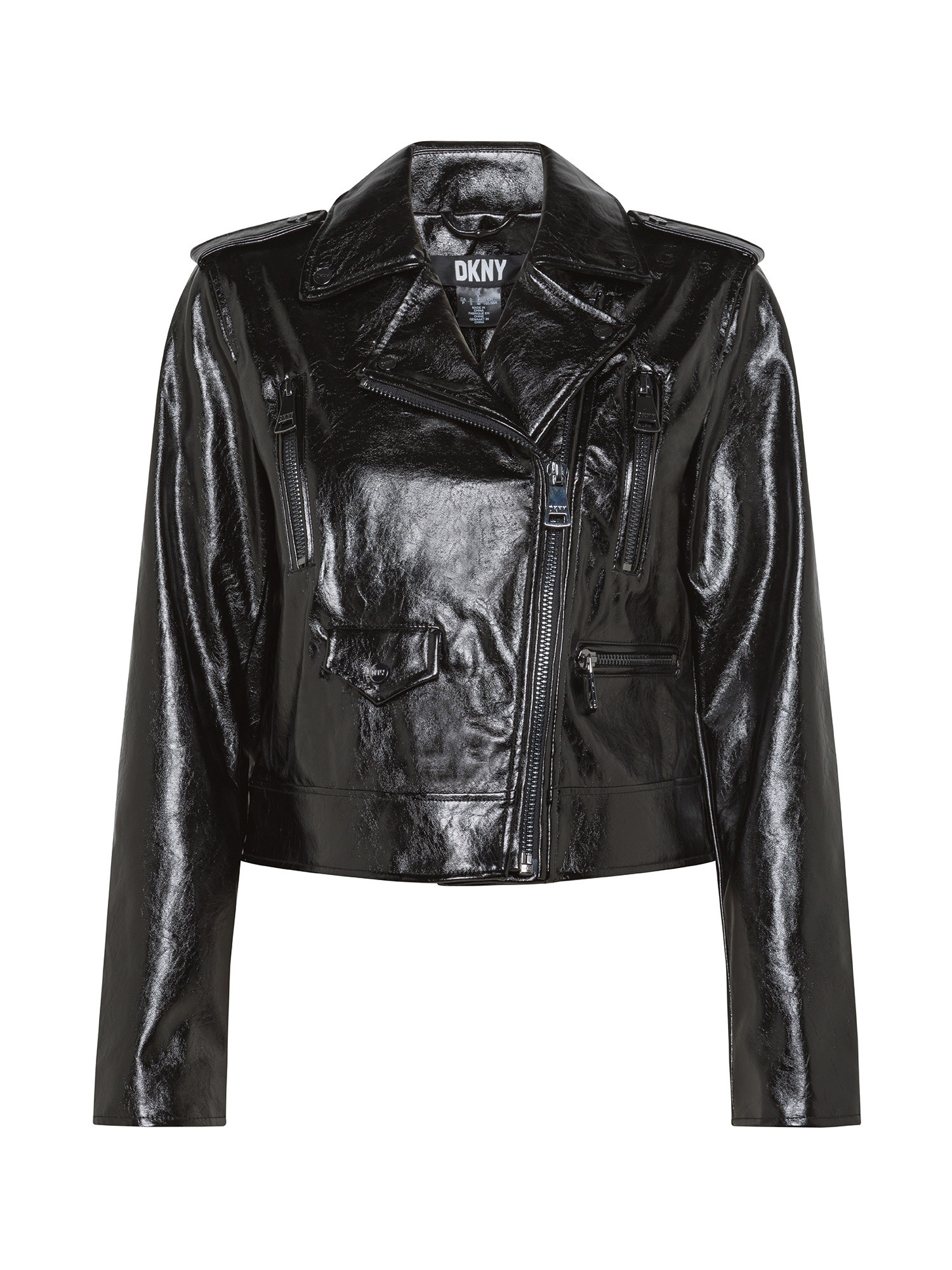 DKNY Vegan Leather Jacket, Black, large image number 0