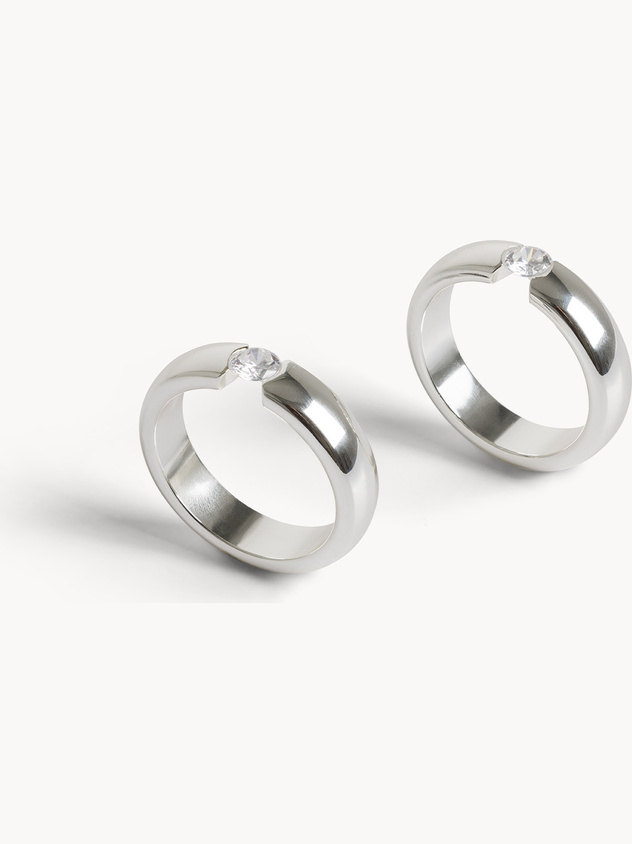 Set 2 portatovaglioli in silver plated