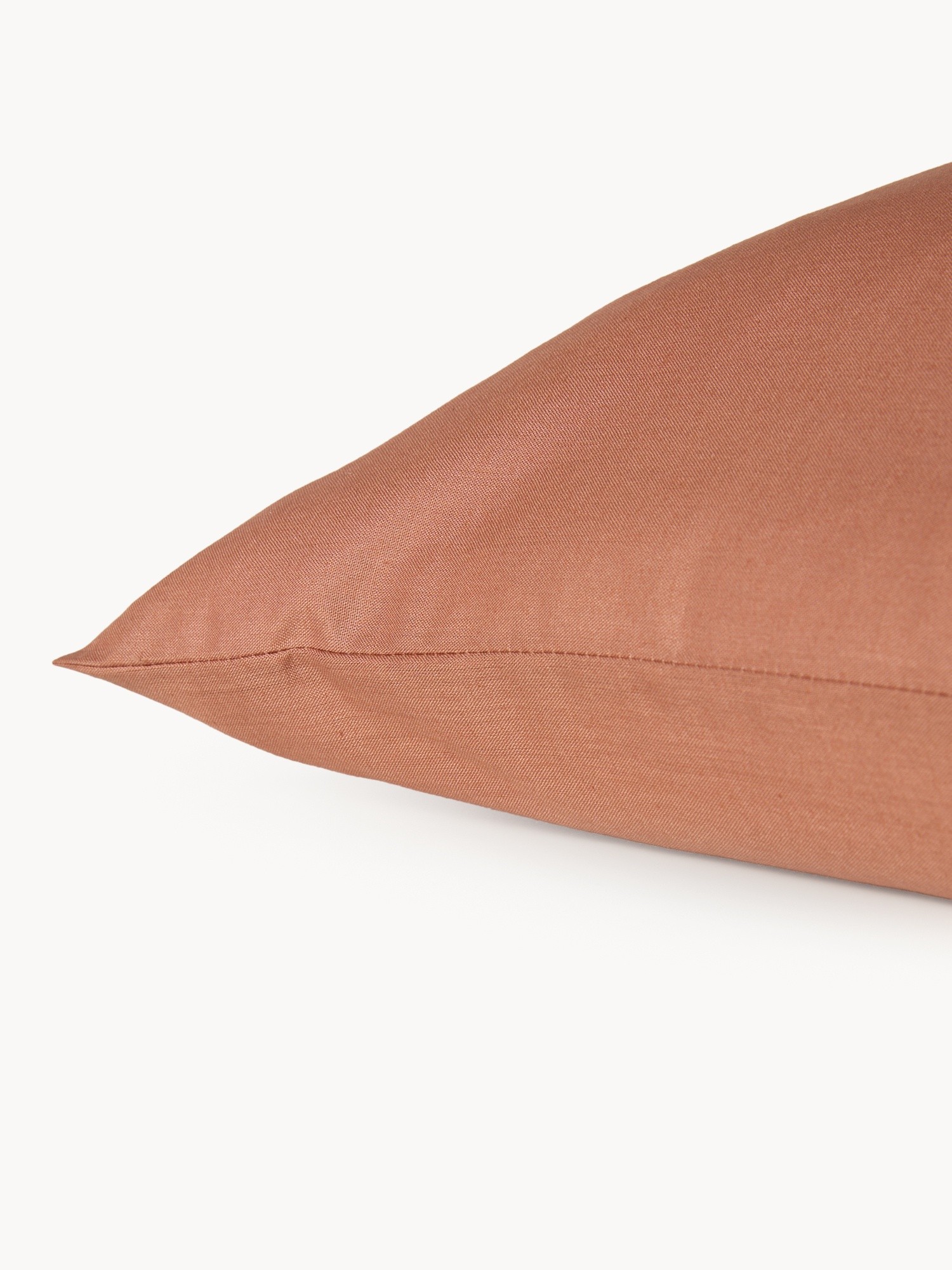 Solid-color pure cotton fitted sheet | 30cm wide, Brown, large image number 1
